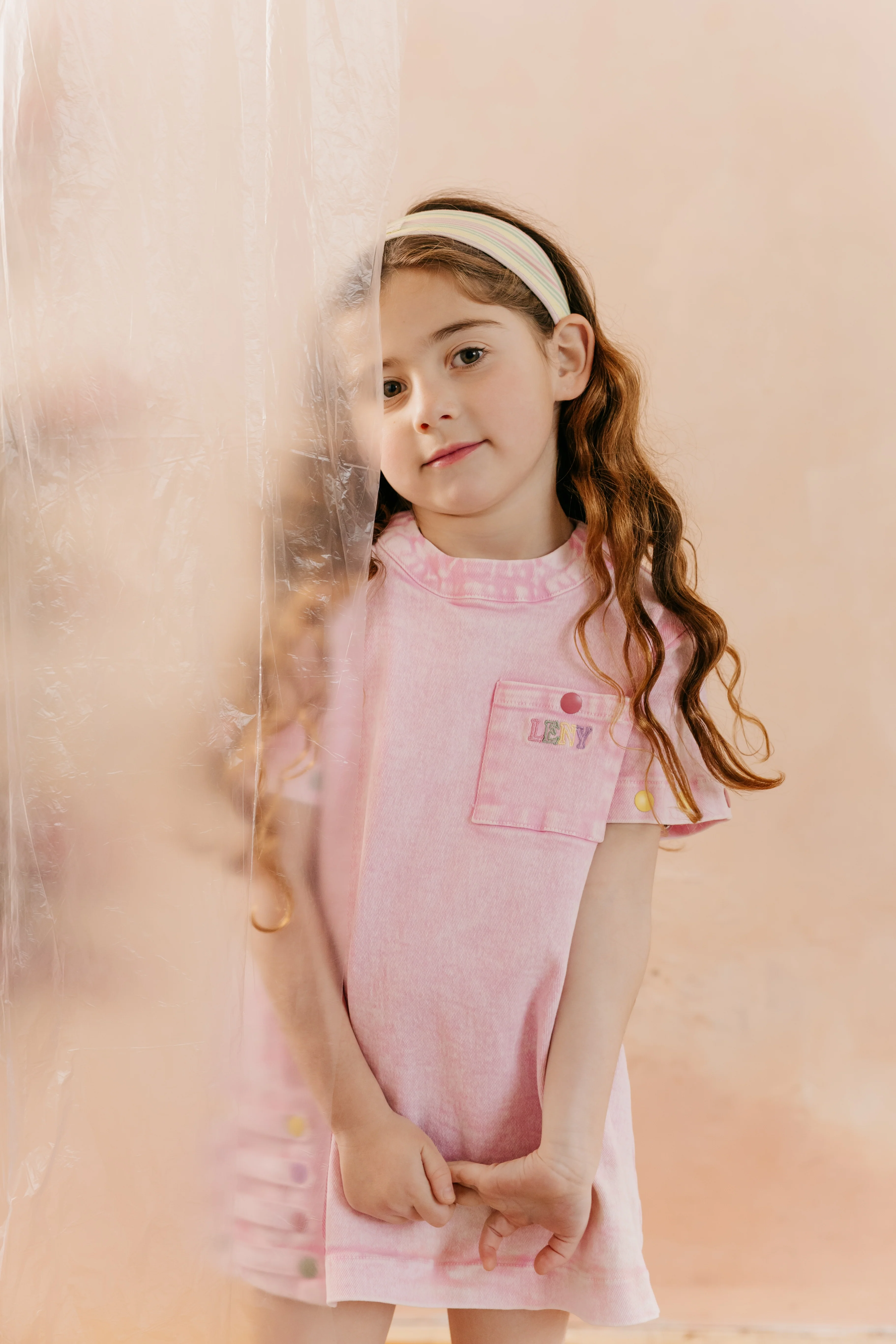 Limited Edition Denim Snap Dress - Pale Pink - Image 2