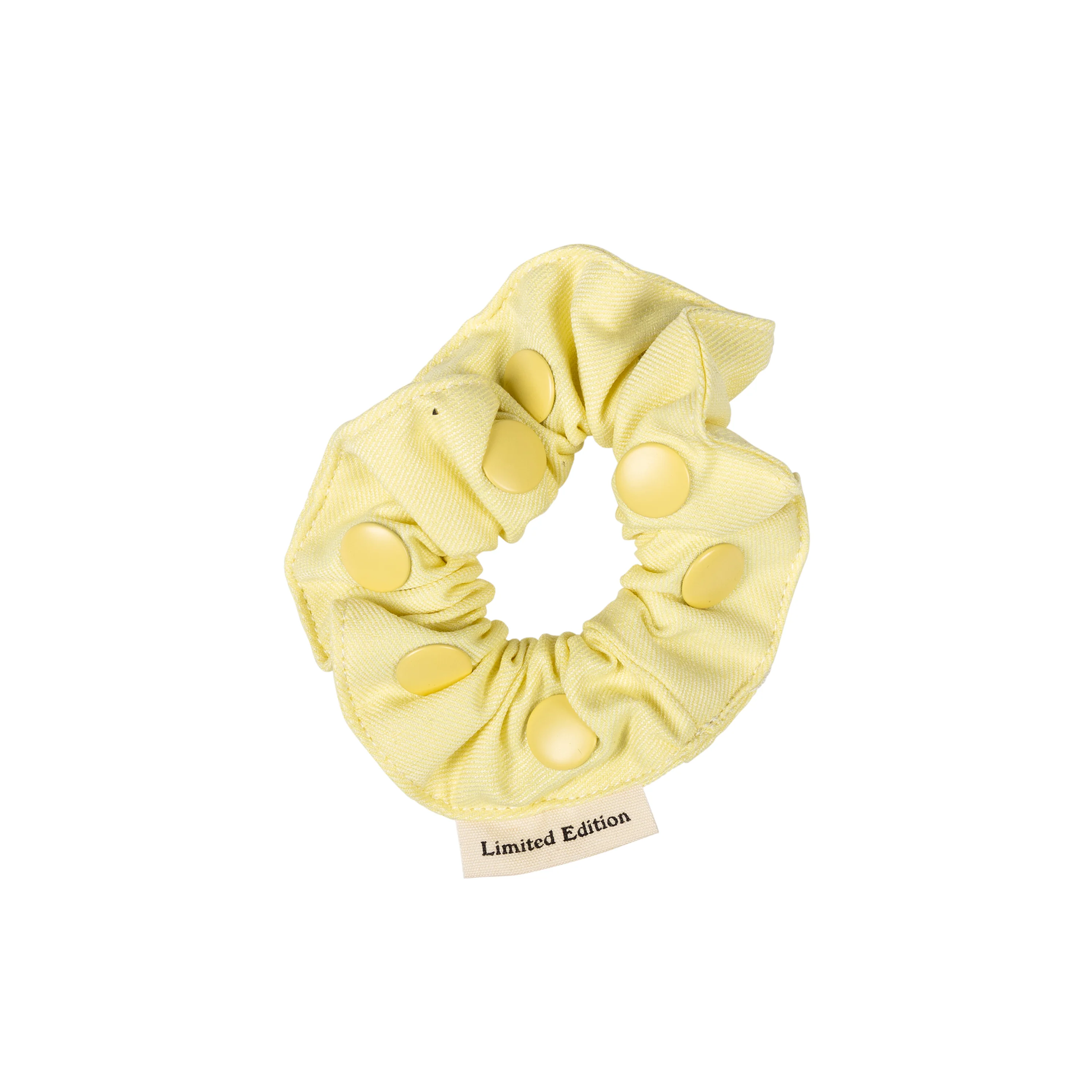 Limited Edition Denim Snap Scrunchie - Yellow