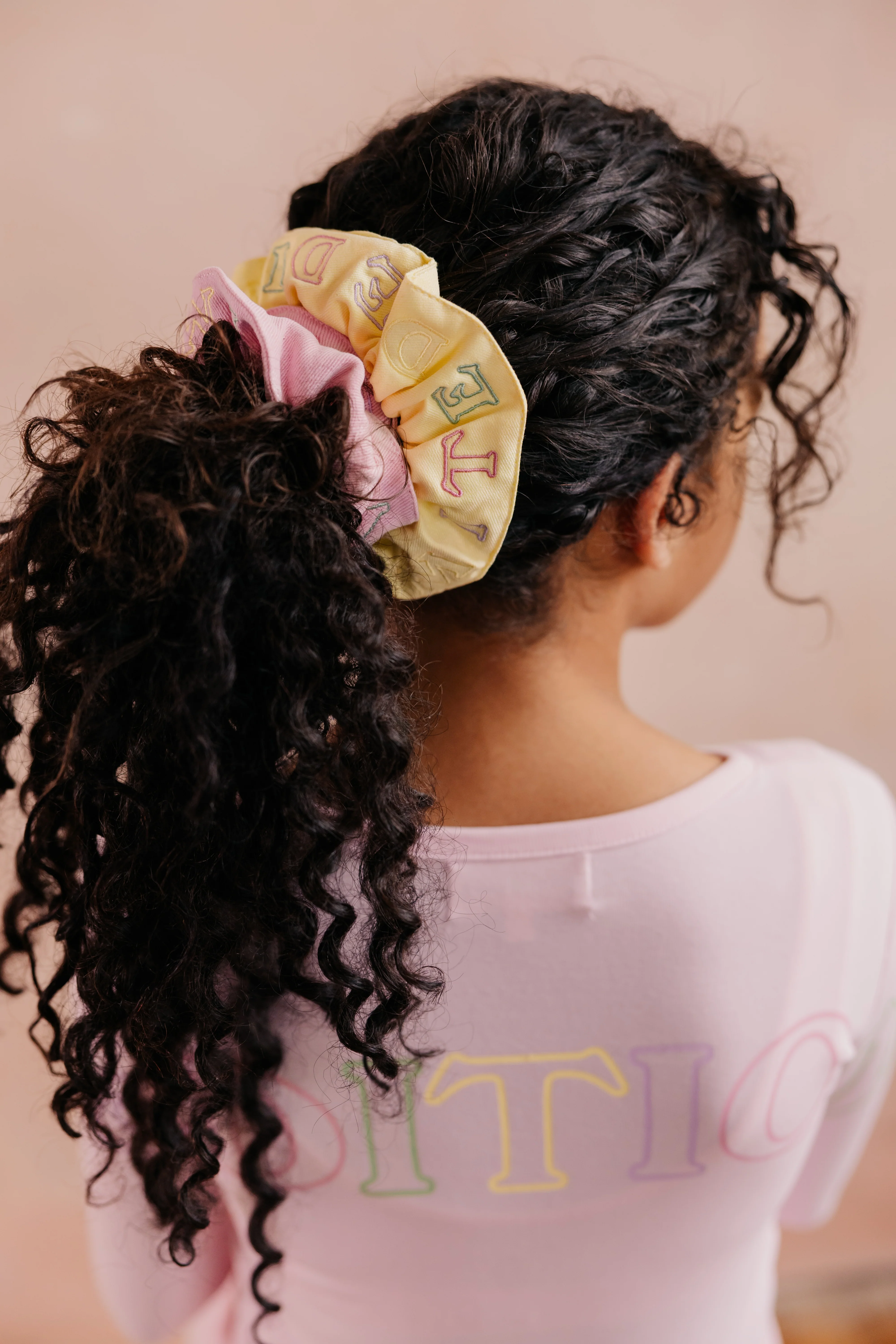 Limited Edition Embroidered Logo Scrunchie - Yellow - Image 2