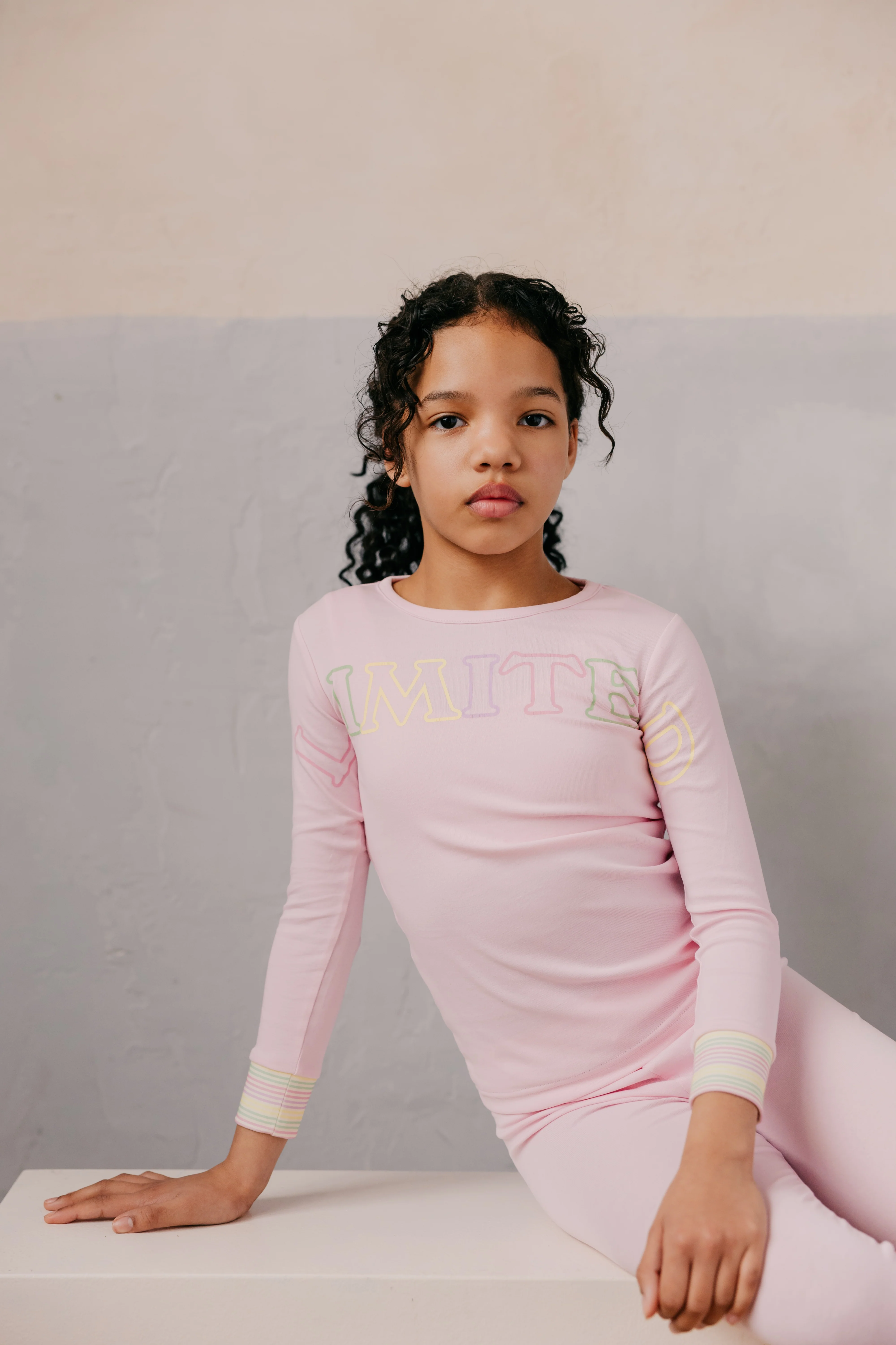 Limited Edition Multi Pastel Striped Cuff Logo Pajamas - Pink - Image 2