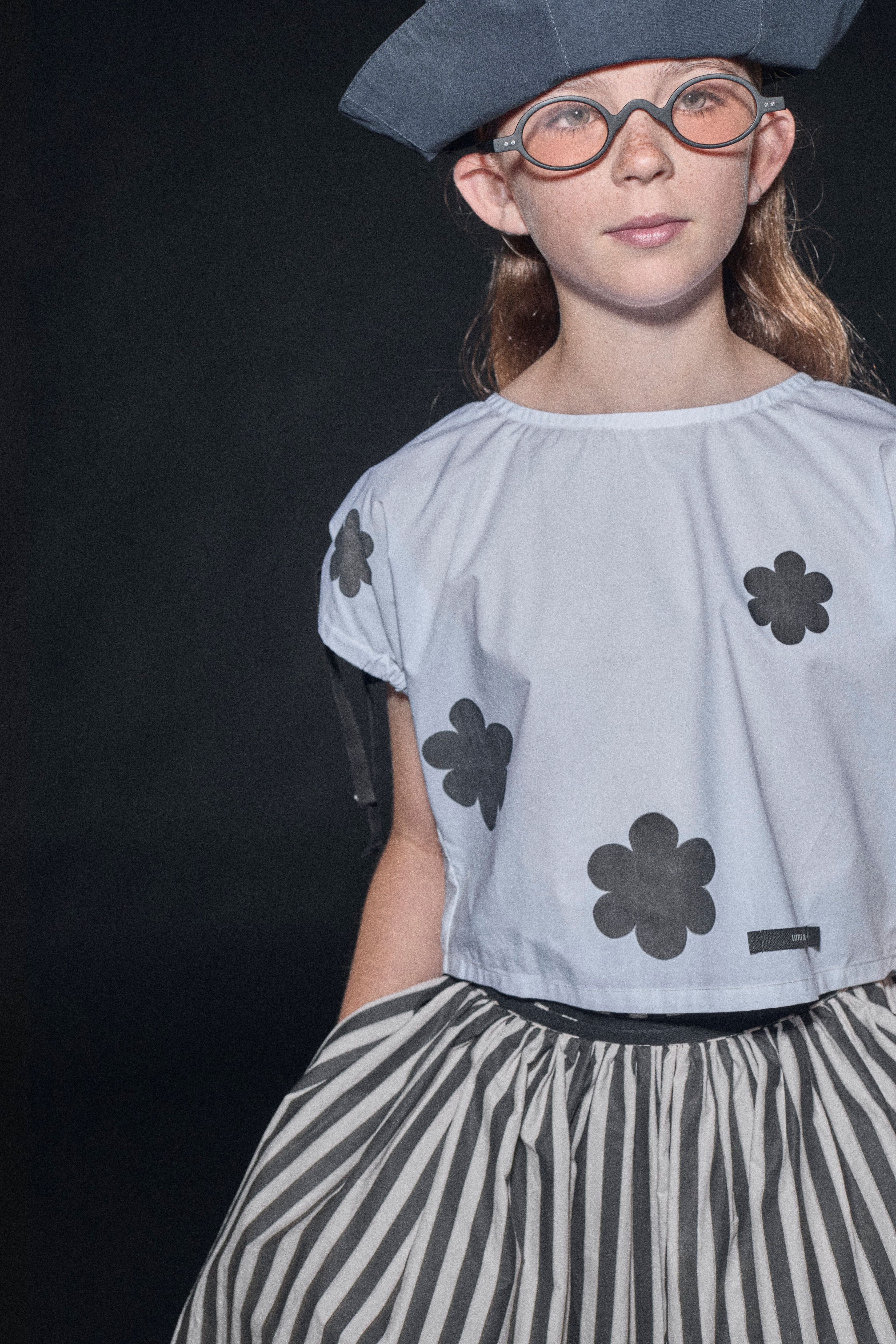 Little Creative Factory Black Flower Print Coral Reef Top - Image 2