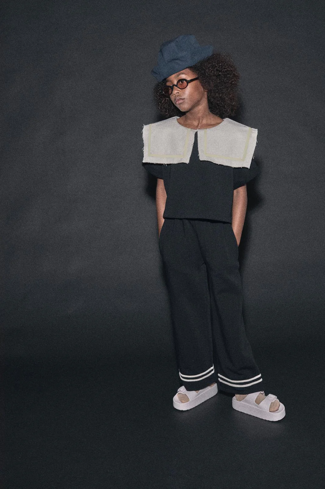 Little Creative Factory Black Odissey Crop Sweatshirt - Image 2