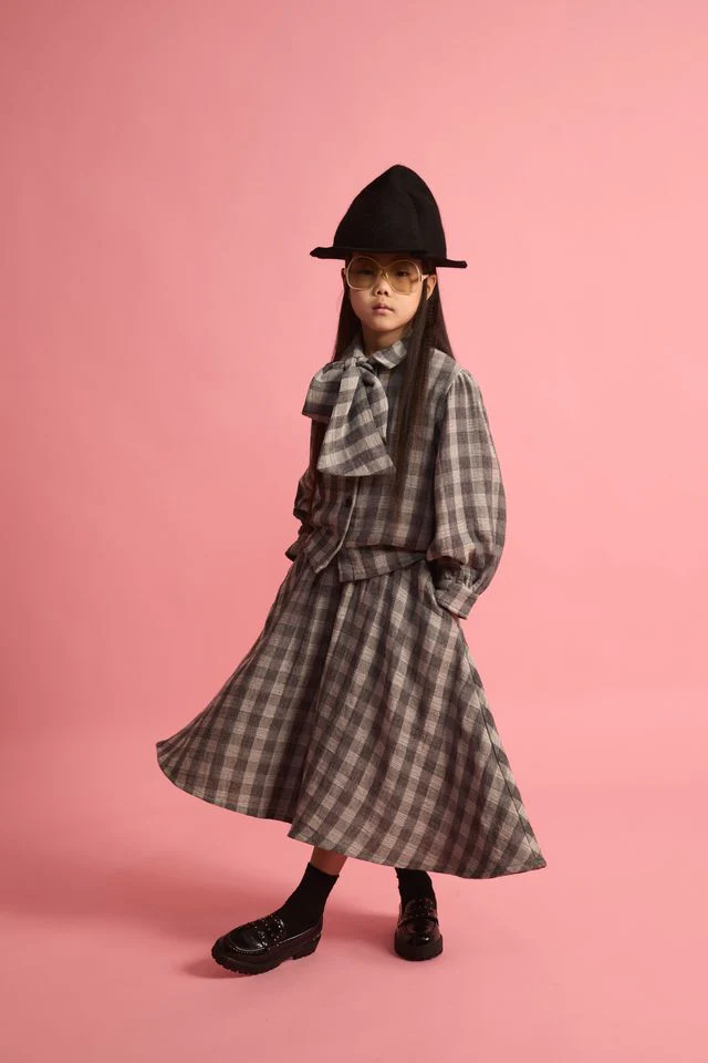 Little Creative Factory Check Bow Blouse - Image 2