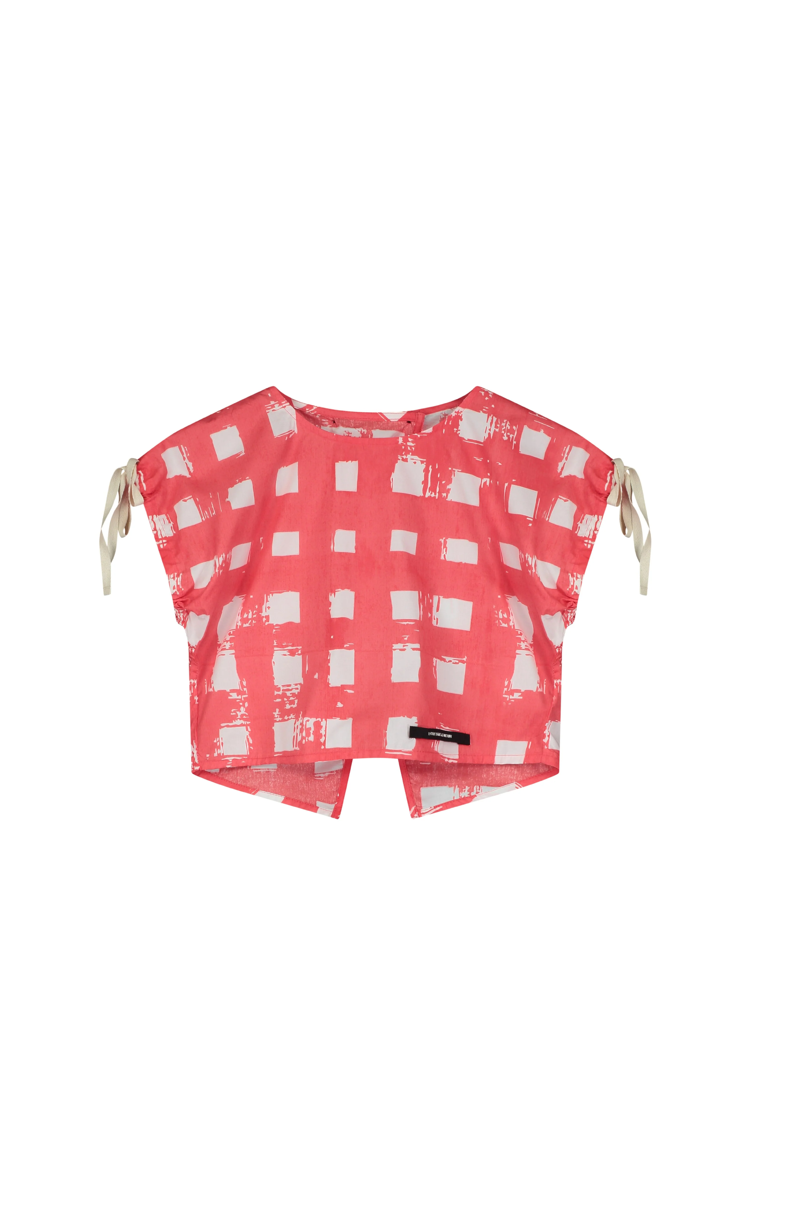 Little Creative Factory Coral Plaid Print Atlantic Top