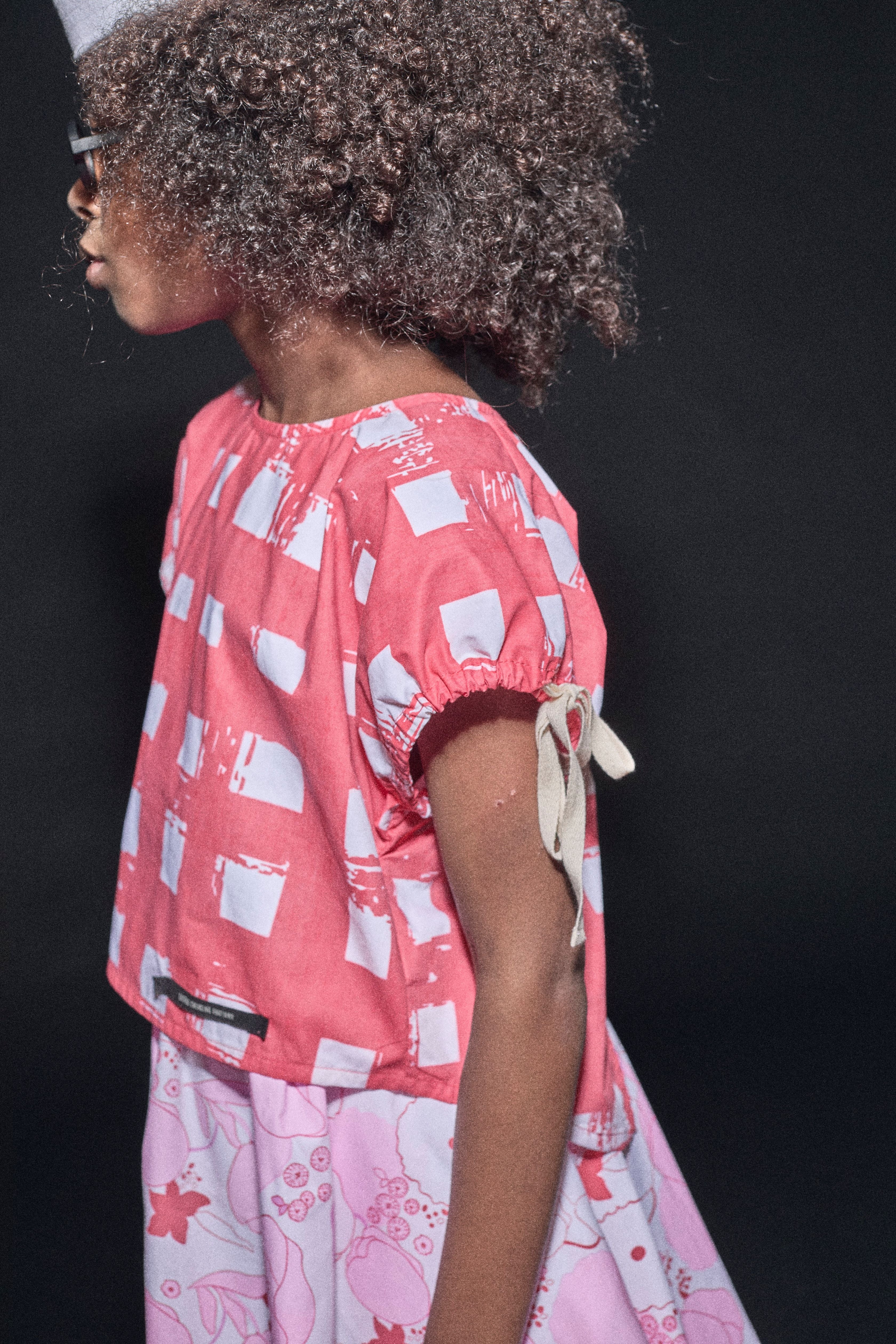 Little Creative Factory Coral Plaid Print Atlantic Top - Image 3