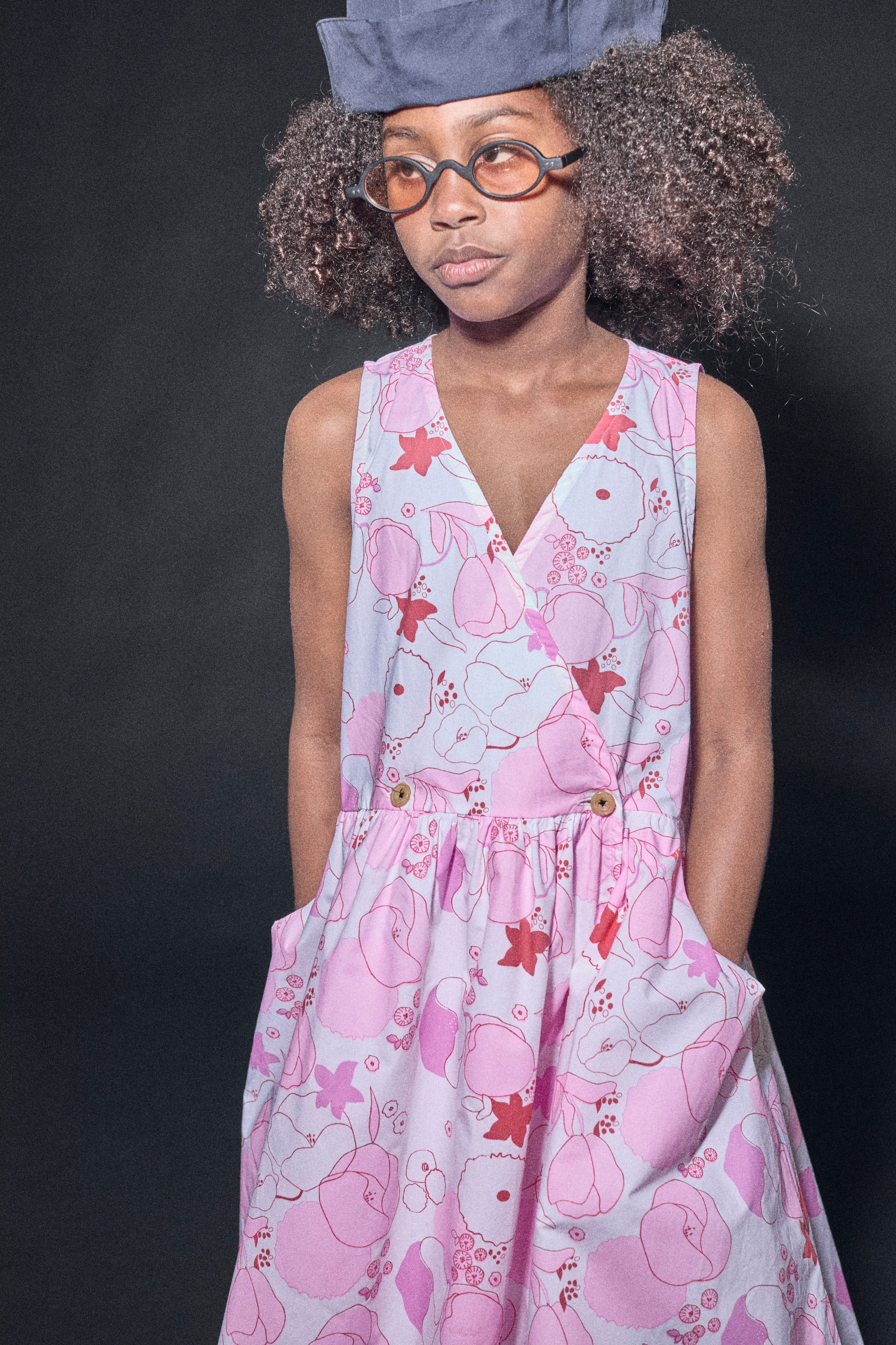 Little Creative Factory Flower Print Coral Reef Apron Dress - Image 4