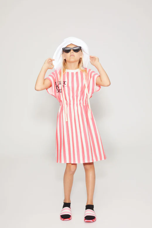 Little Creative Factory Soft Pink Striped Dress - Image 2