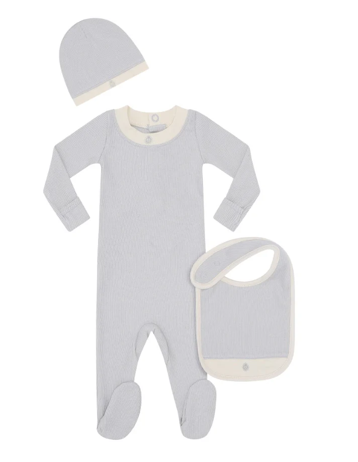 Little Parni Baby Logo Footie Set K459 - Blue