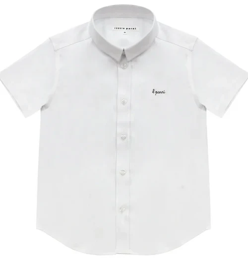 Little Parni Boys Short Sleeve Shirt K524 - White/Black