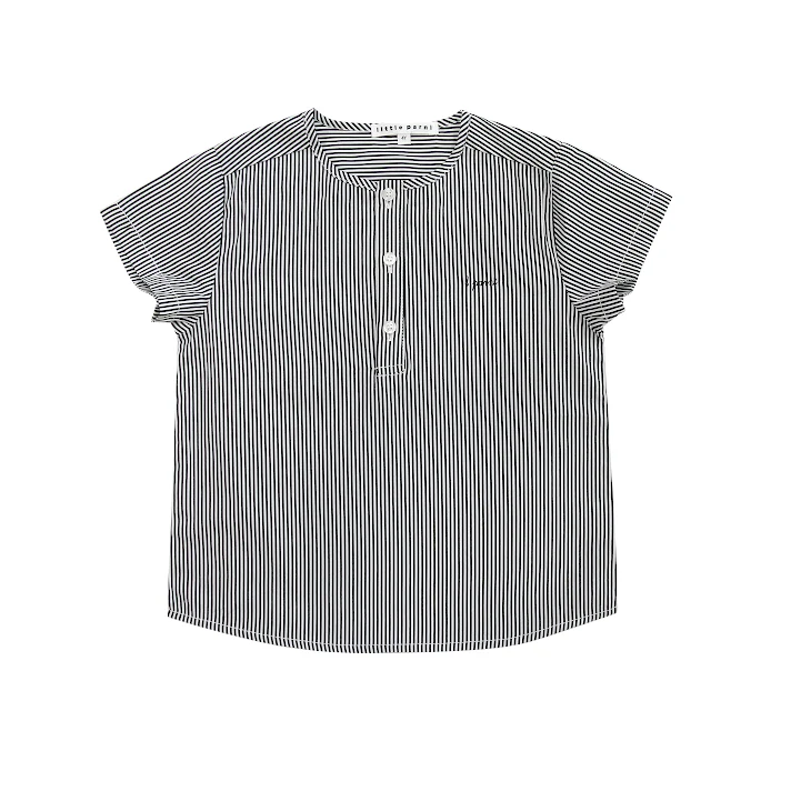 Little Parni K404 Boy's Striped Shirt - Black/White