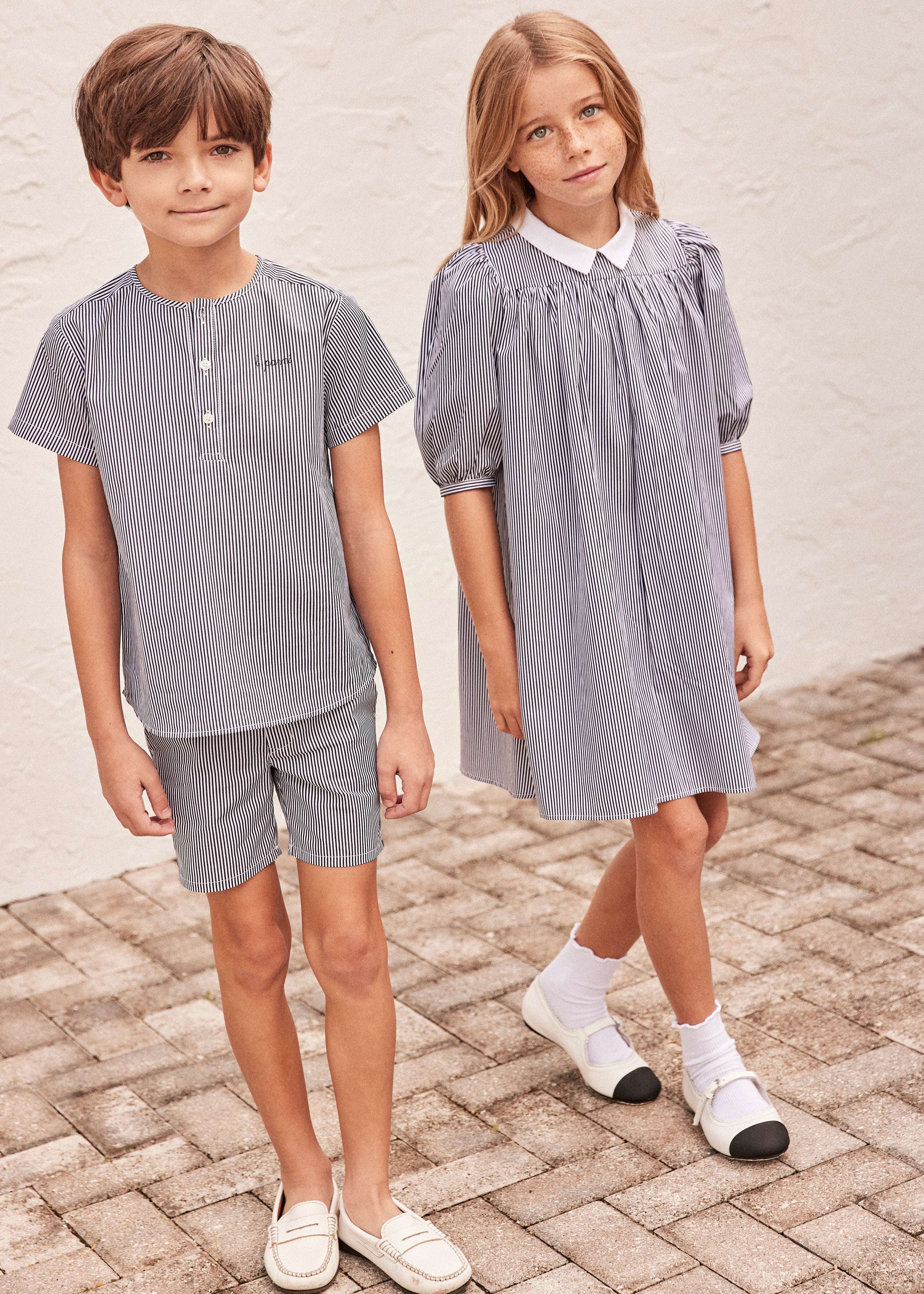 Little Parni K404 Boy's Striped Shirt - Black/White - Image 2