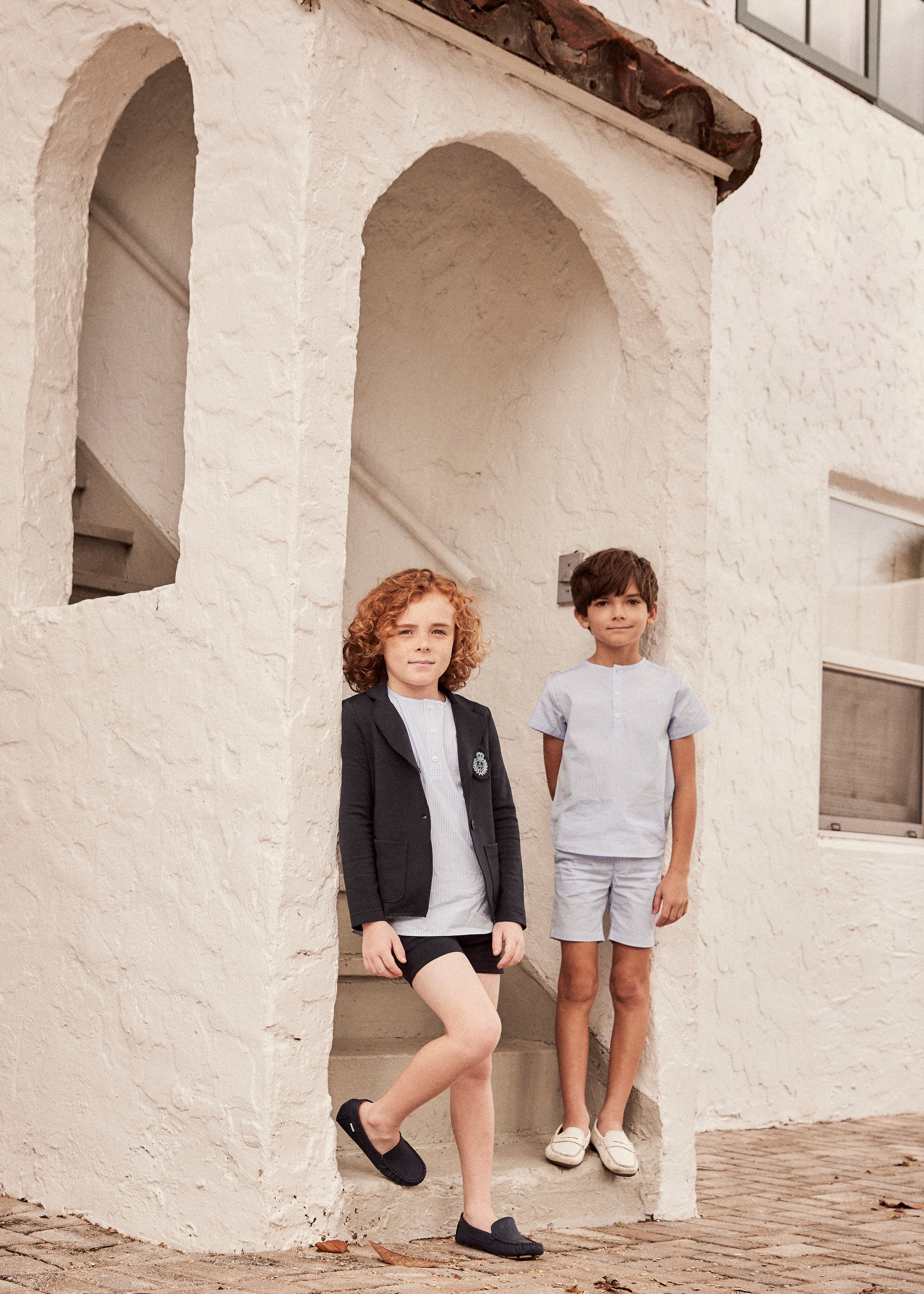 Little Parni K404 Boy's Striped Shirt - Blue/White - Image 2