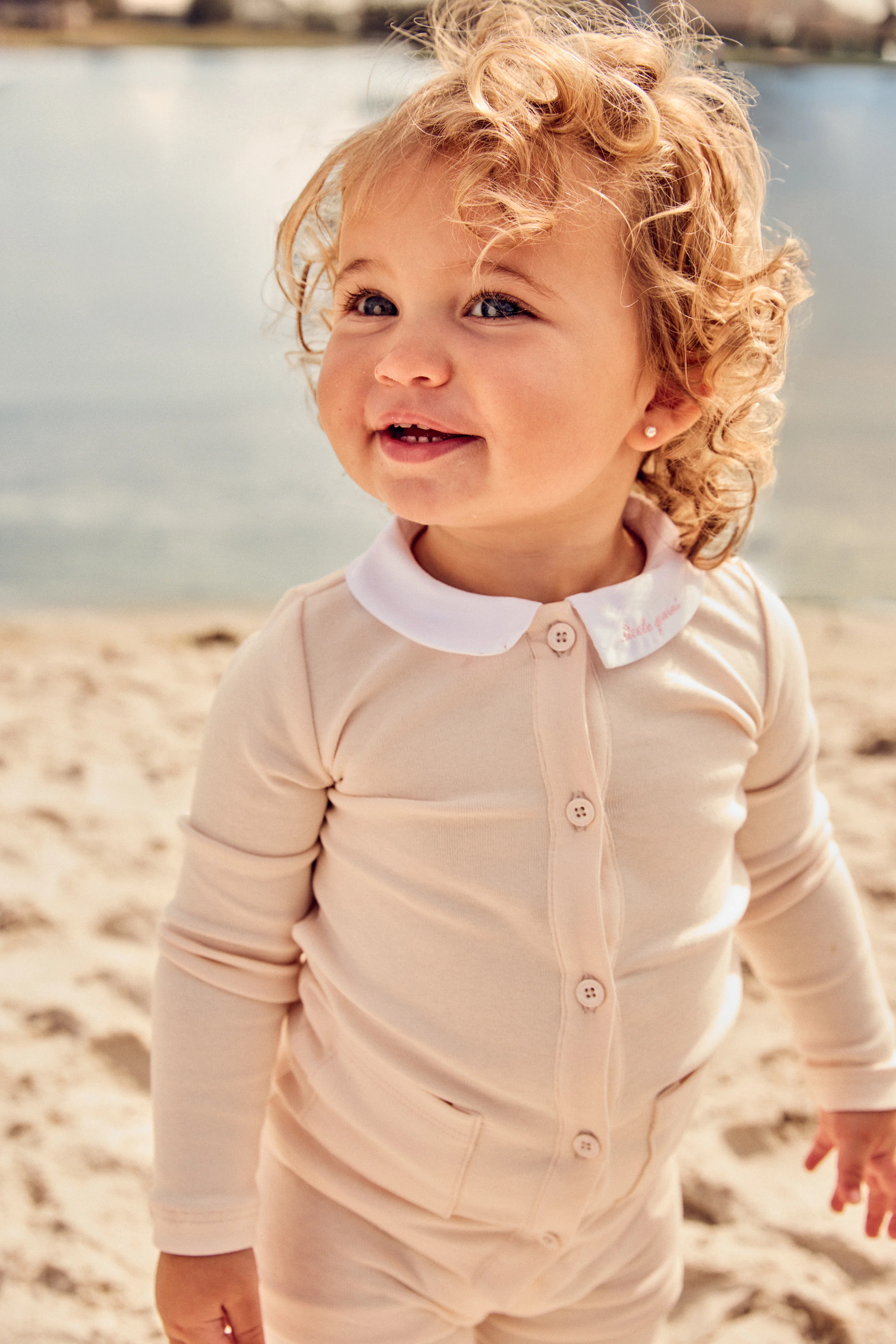 Little Parni Collar Cardigan Set K532 - Pink