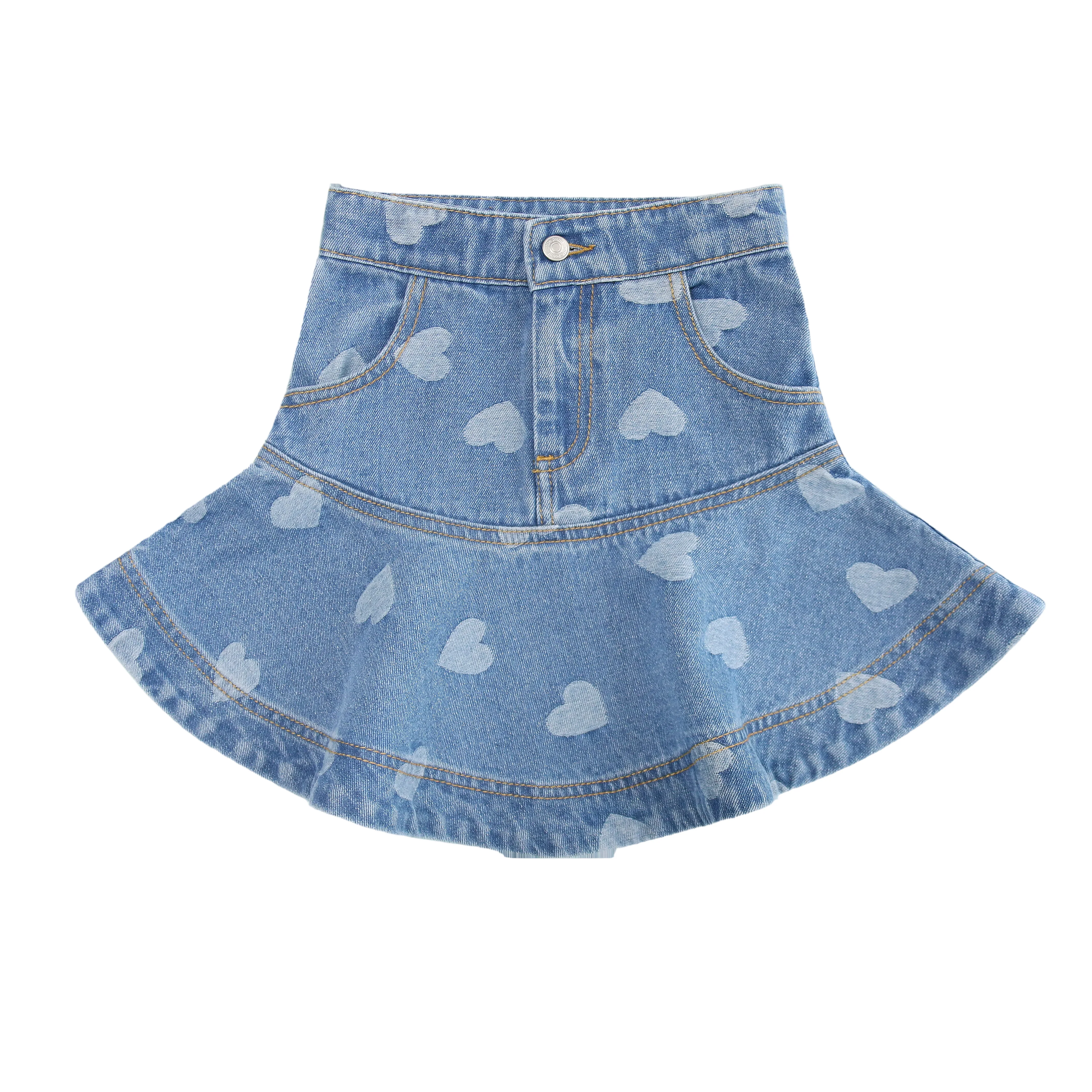 Little Parni Denim Heart Skirt (K599)