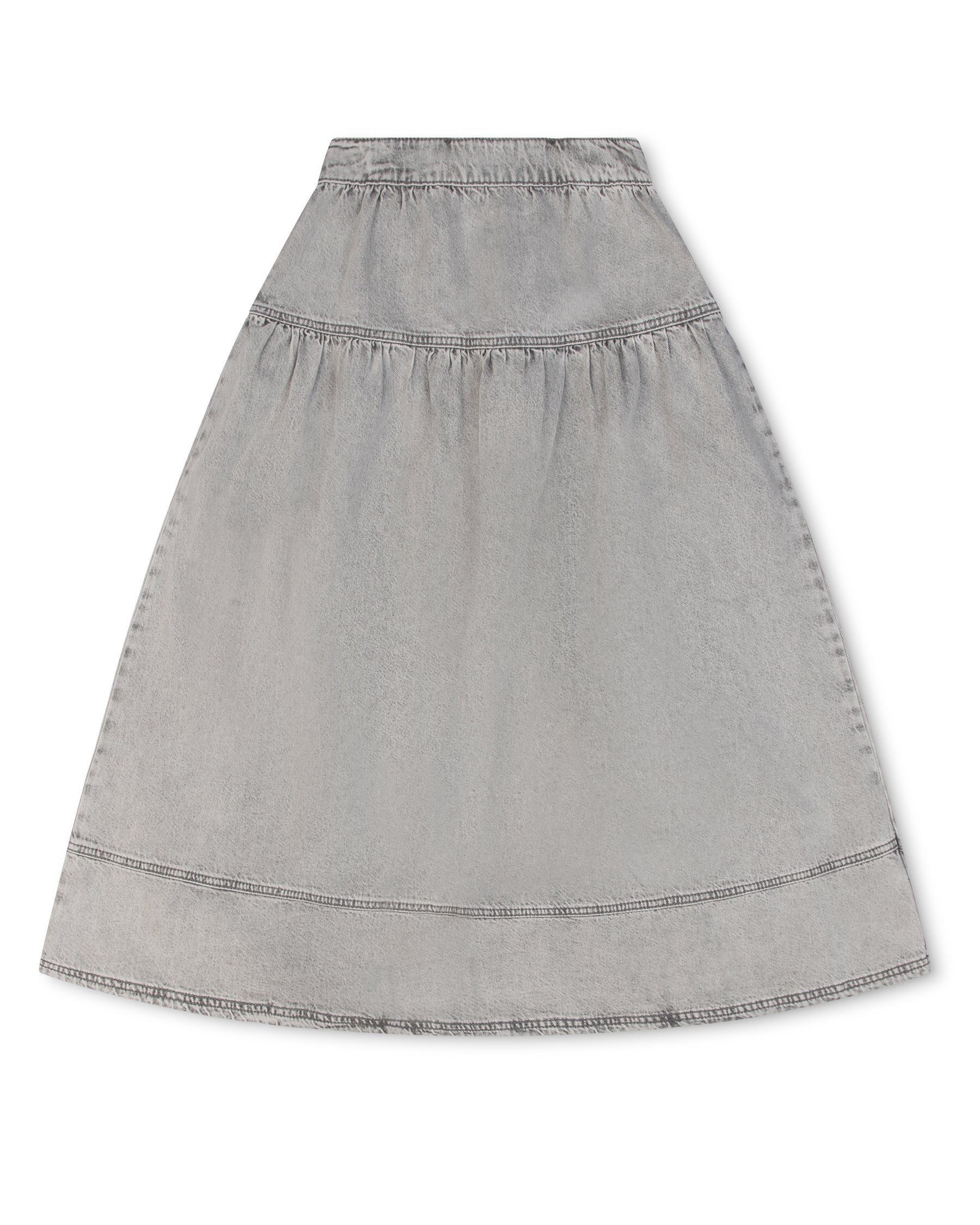 Little Parni Denim Maxi Skirt (K607) - Grey Denim
