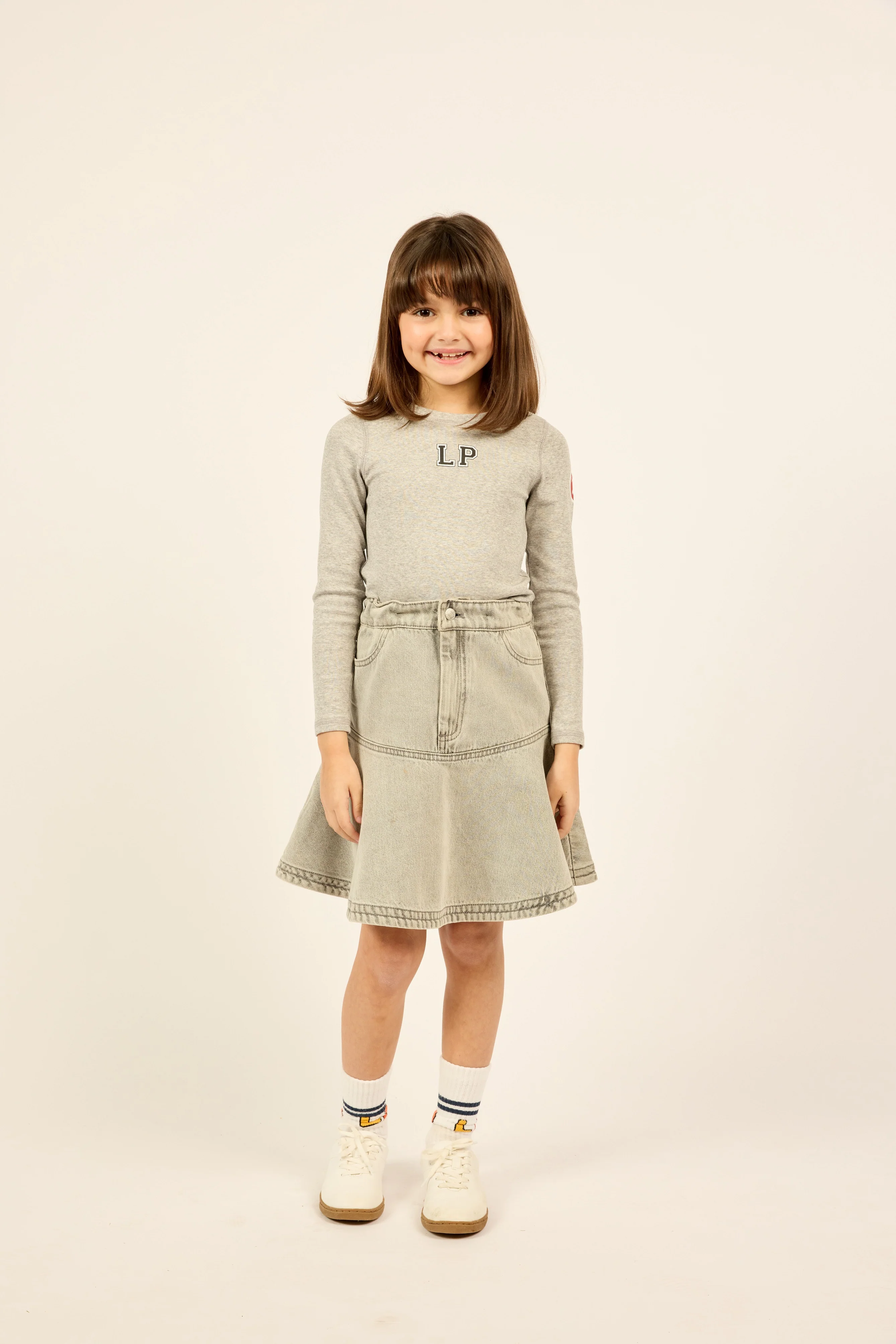 Little Parni Girls Est Long Sleeve Tshirt K510 - Grey - Image 2
