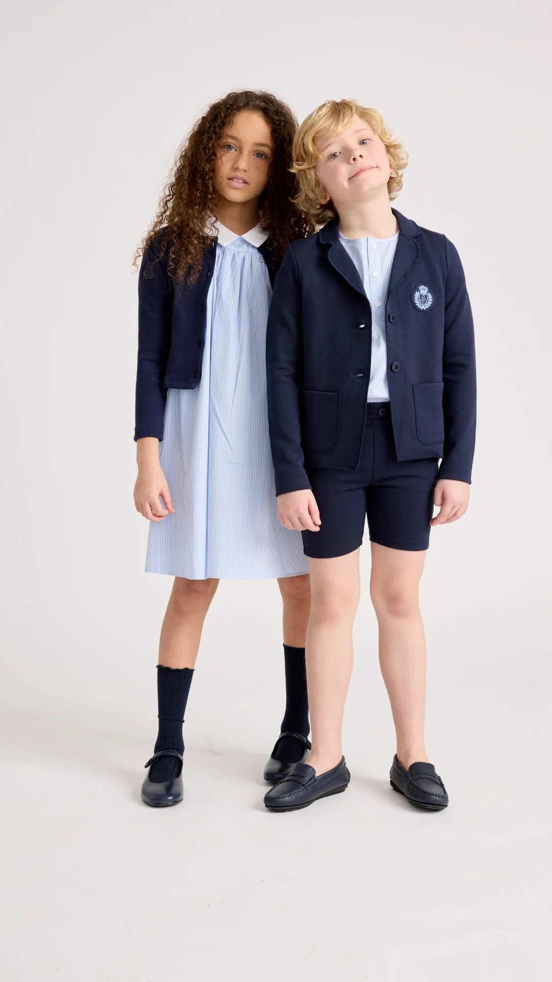 Little Parni K401 Girls Striped Dress - Blue/White - Image 3