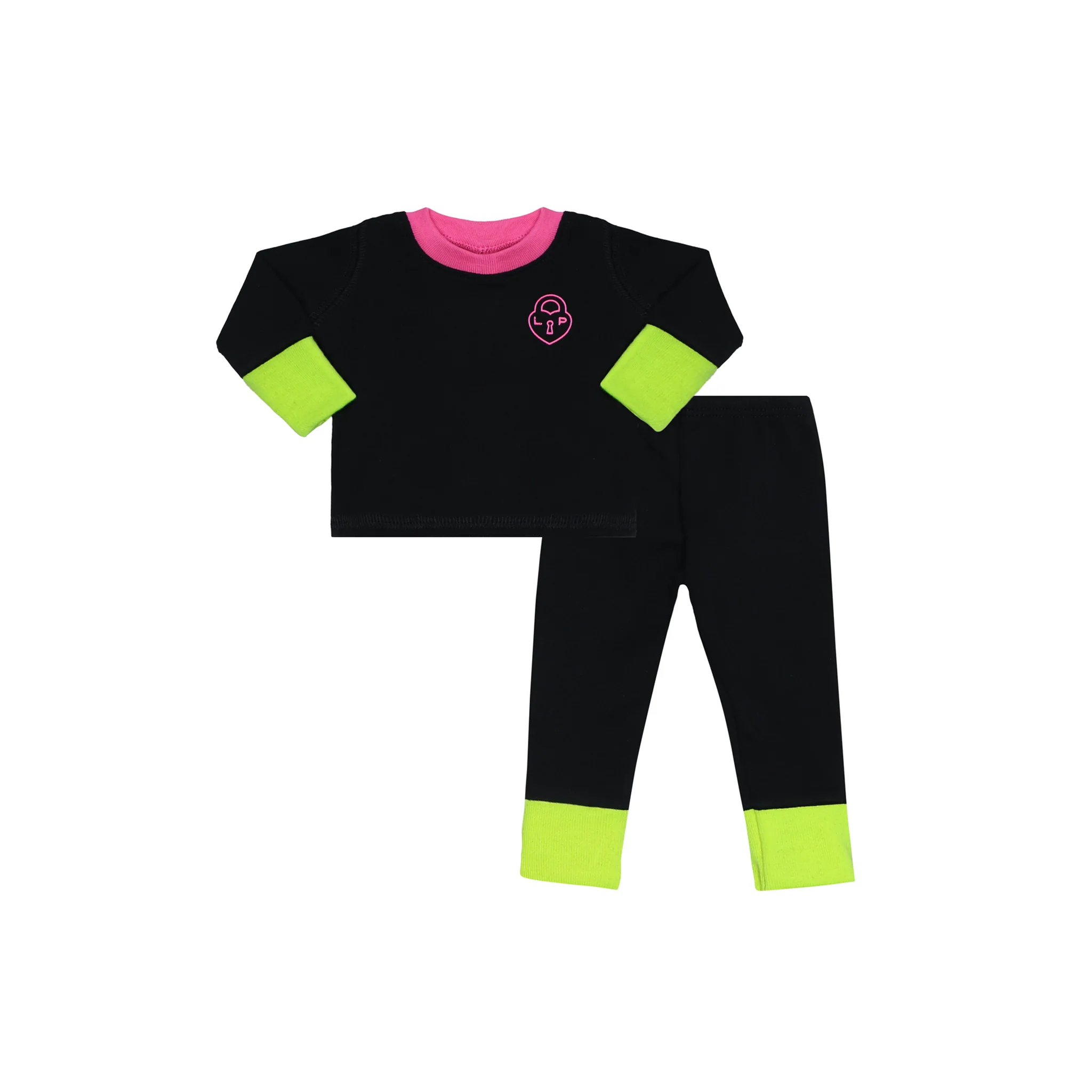 Little Parni  Heartlock Neon Cuff Doll Pajamas D03 - Black/Pink