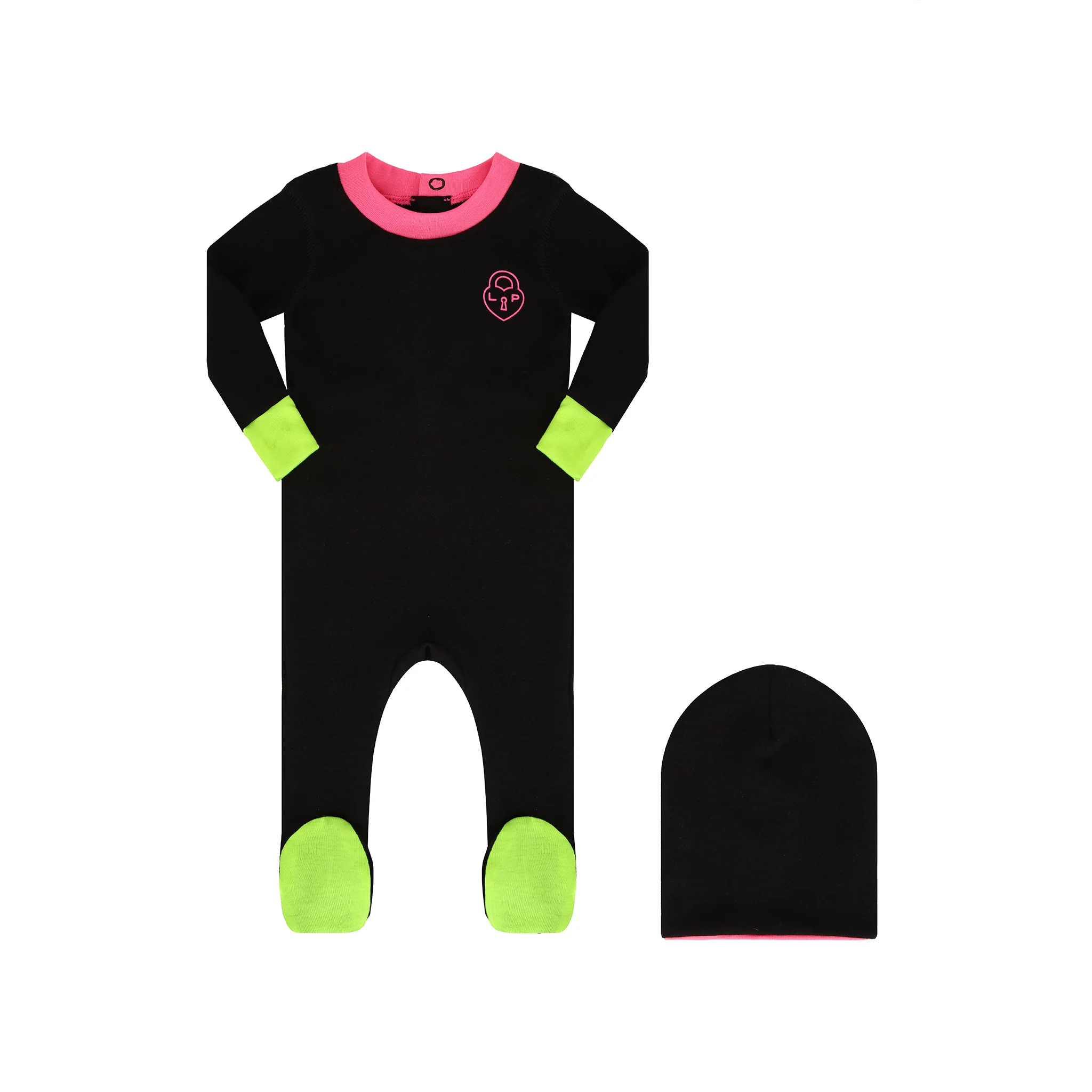 Little Parni  Heartlock Neon Cuff Stretchy PJ86 Black/Pink