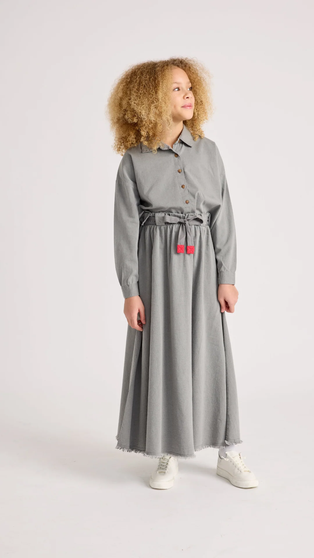Little Parni K231 Denim Maxi Skirt - Black Denim Wash - Image 2
