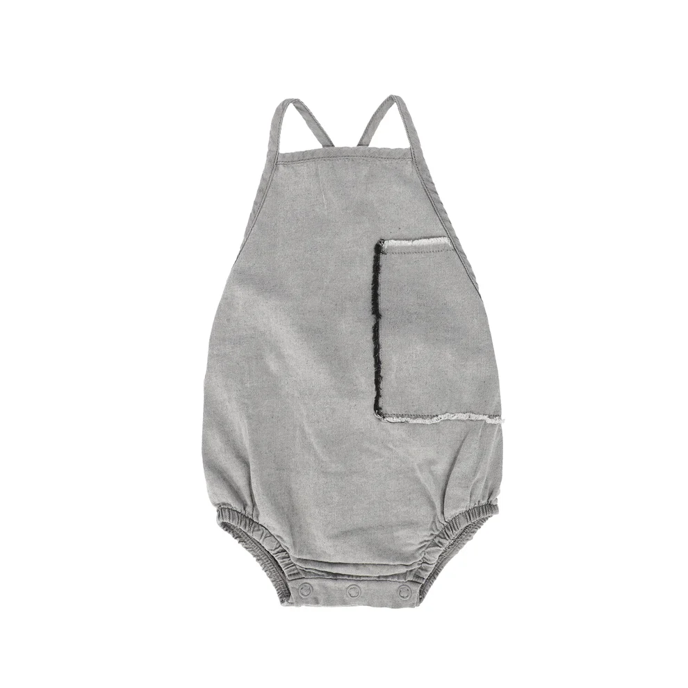 Little Parni K248 Denim Baby Romper - Denim Wash