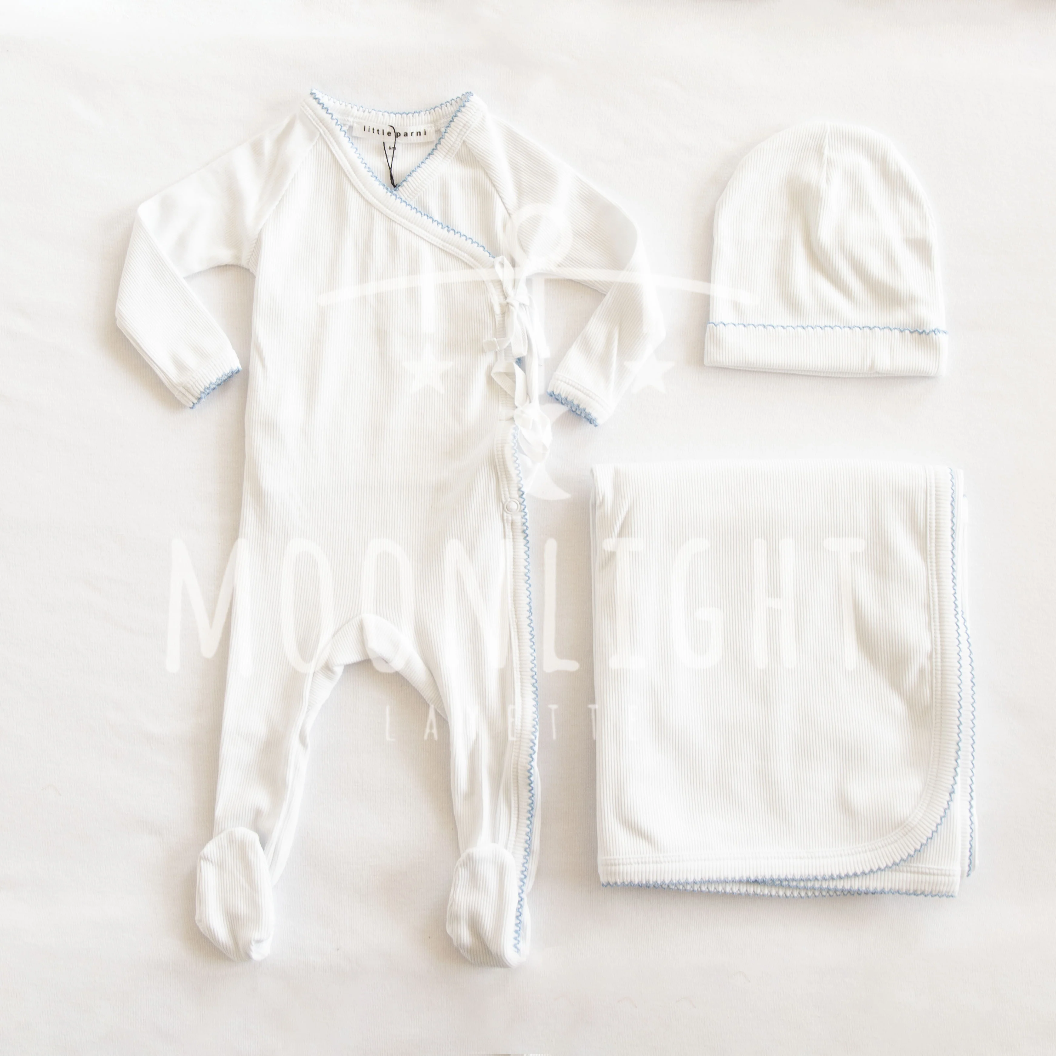 Little Parni K434 Baby Pico 3PC Set - White / Blue