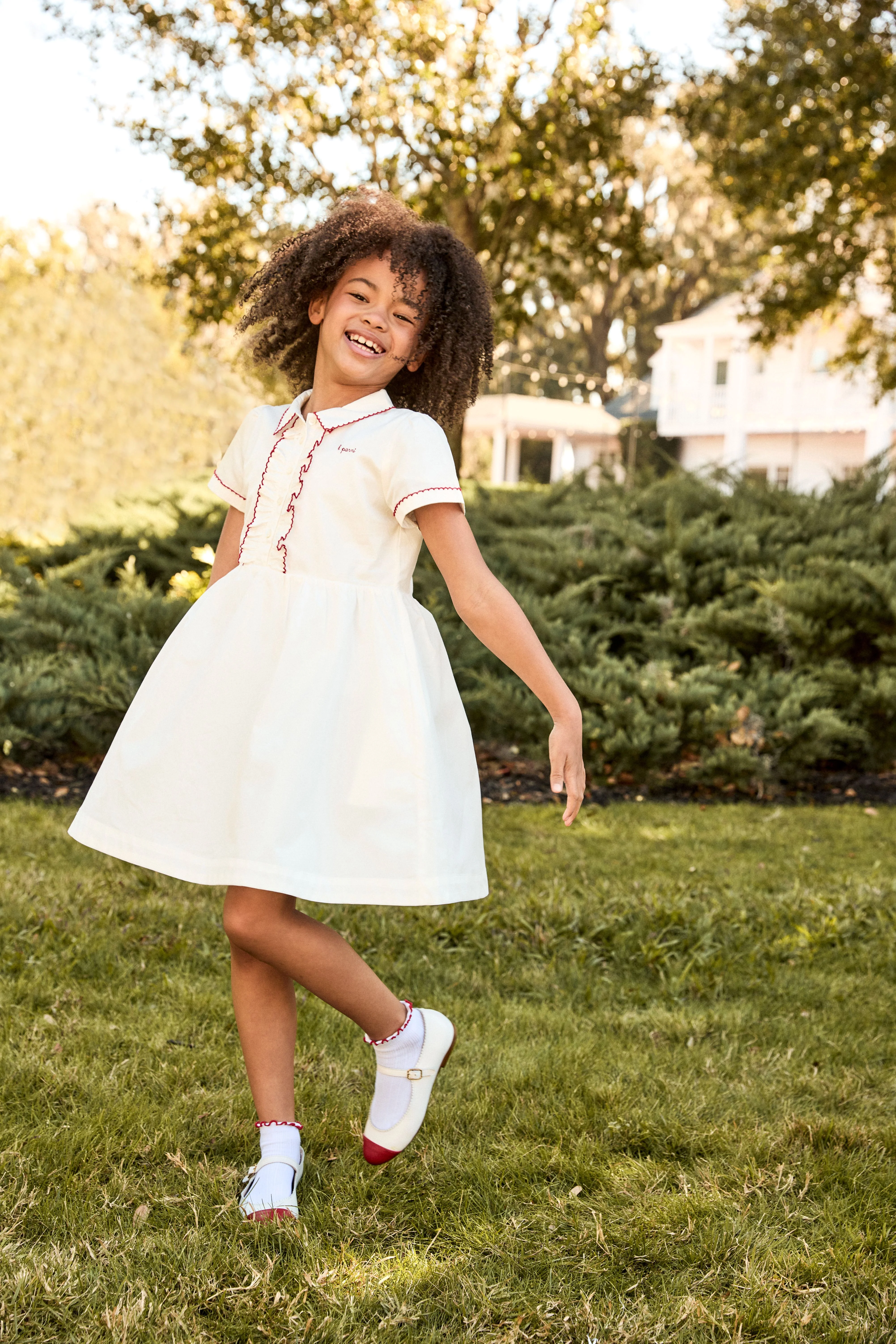 Little Parni Mary Jane Shoes (B-002) - White/Red - Image 3