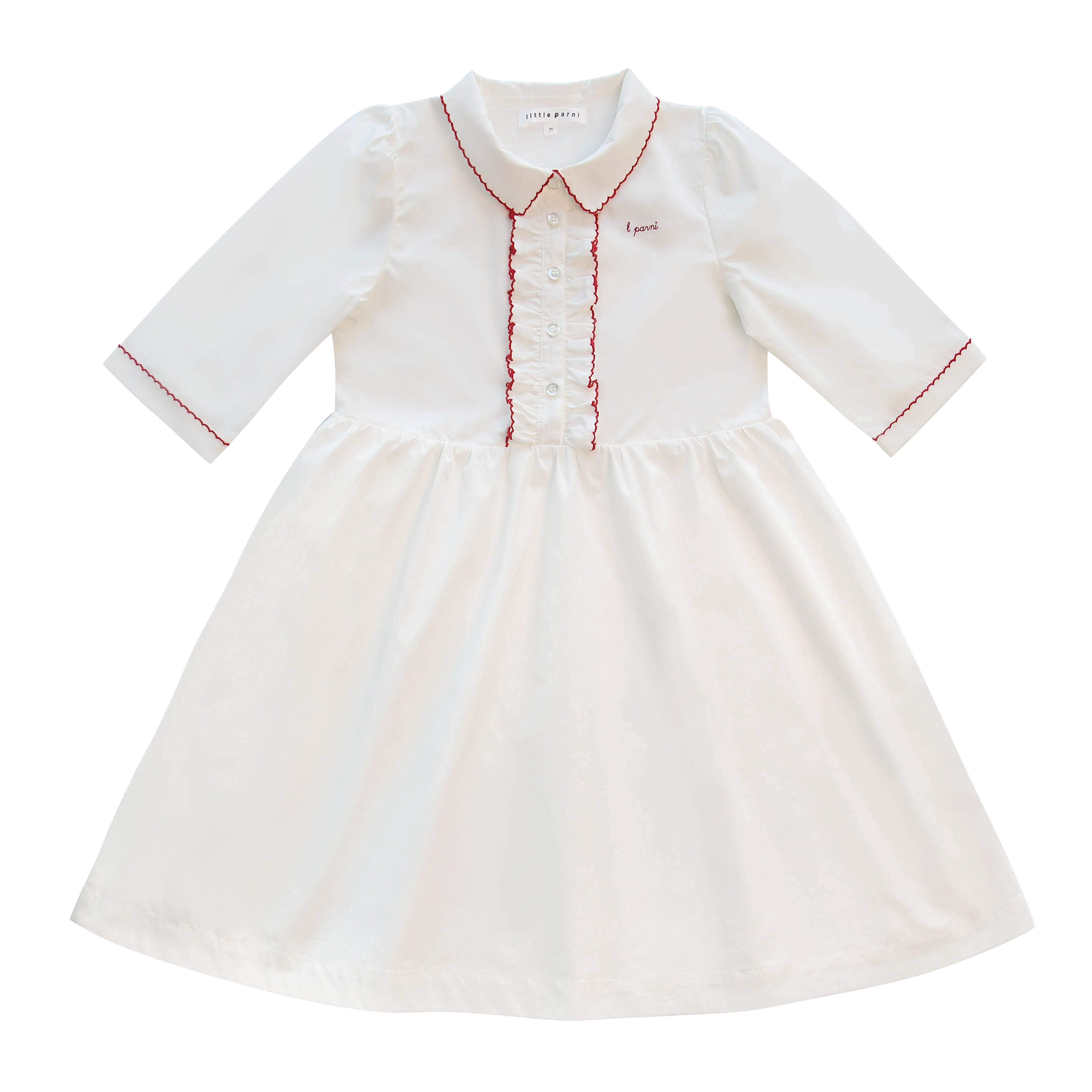 Little Parni Pico Dress (K646) - White (3/4 Sleeve)
