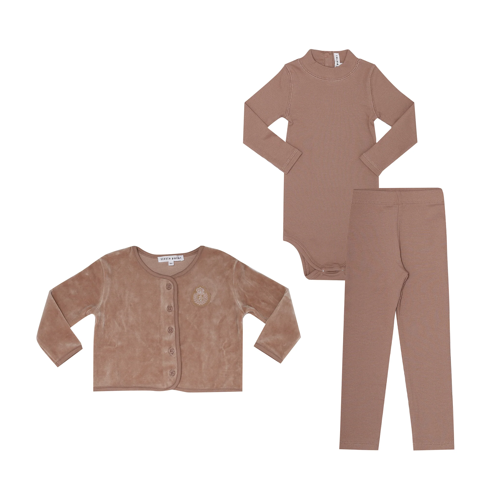 Little Parni Pink Baby Cardigan Set W. Beanie - Image 2