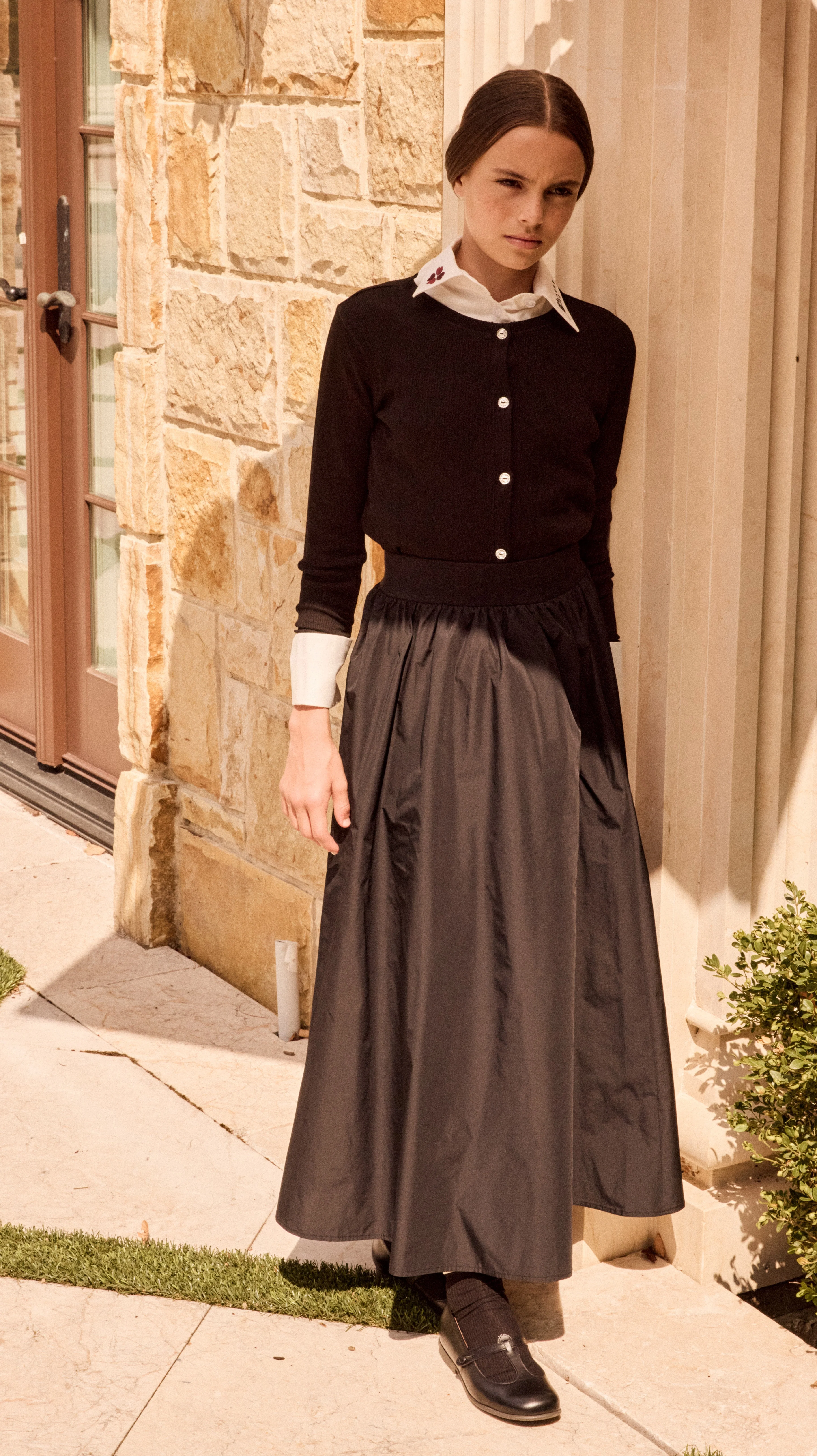 Little Parni Teen Taffeta Skirt (K559) - Black - Image 2