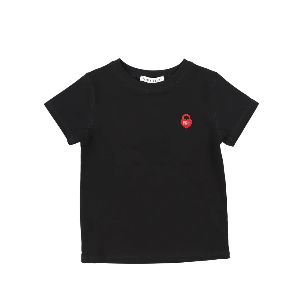 Little Parni Short Sleeve Heart Logo Tshirt K499 - Black