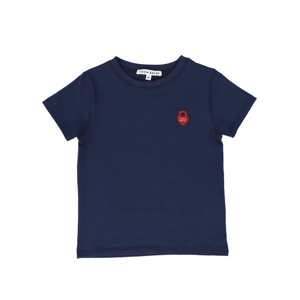 Little Parni Short Sleeve Heart Logo Tshirt K499 - Blue