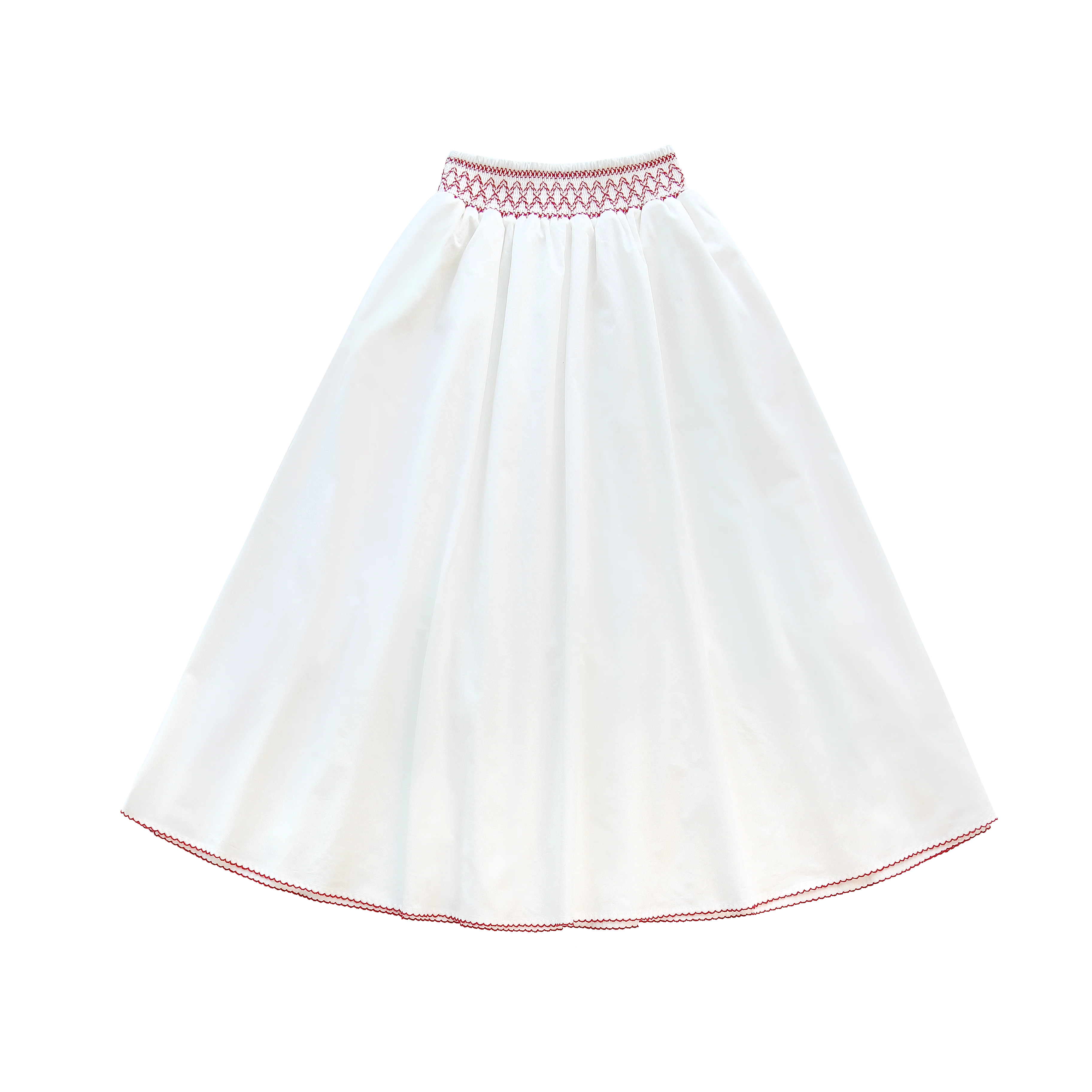 Little Parni Pico Smocking Teen MAXI Signature Shirt And Skirt Set (K642 & K644) - White - Image 4