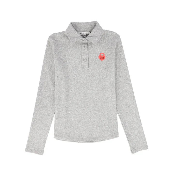 Little Parni Teen Neon Collar Heart Logo Tshirt K511 - Grey