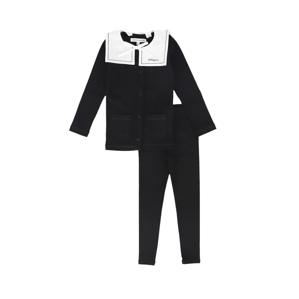 Little Parni Toddler Cardigan Set (K669) - Black