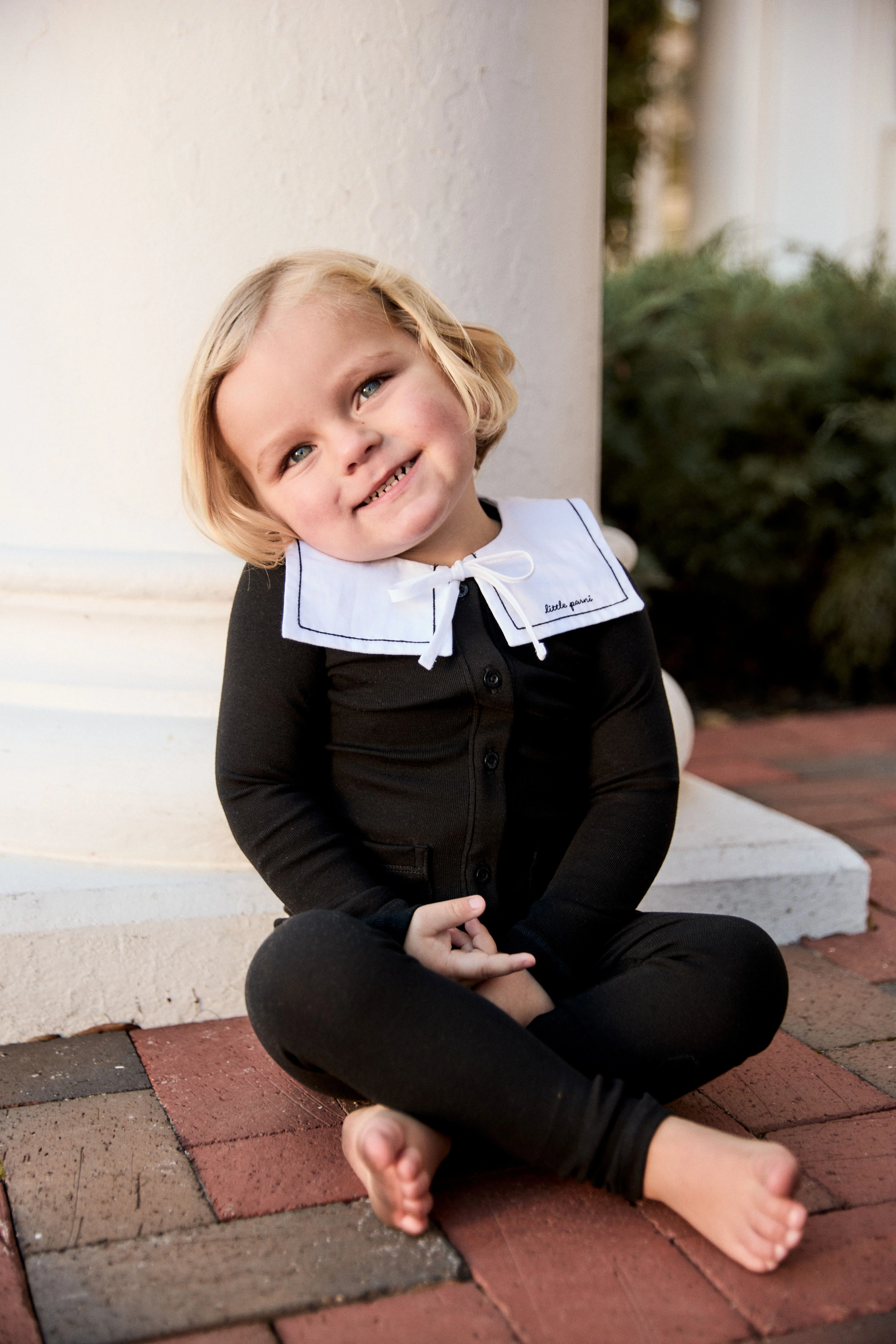 Little Parni Toddler Cardigan Set (K669) - Black - Image 2
