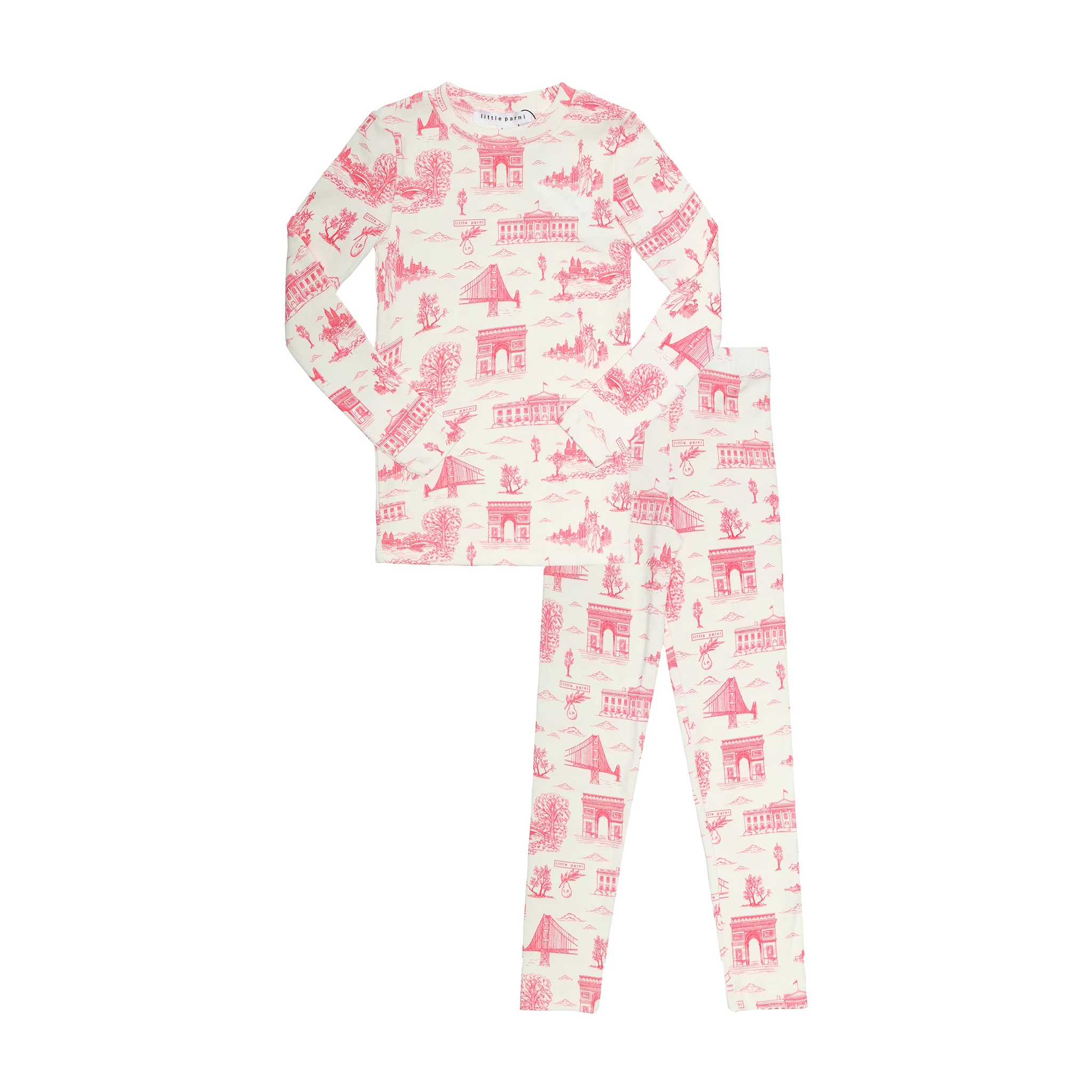 Little Parni  Toile Pajamas PJ93 - Ivory/Pink Final sale