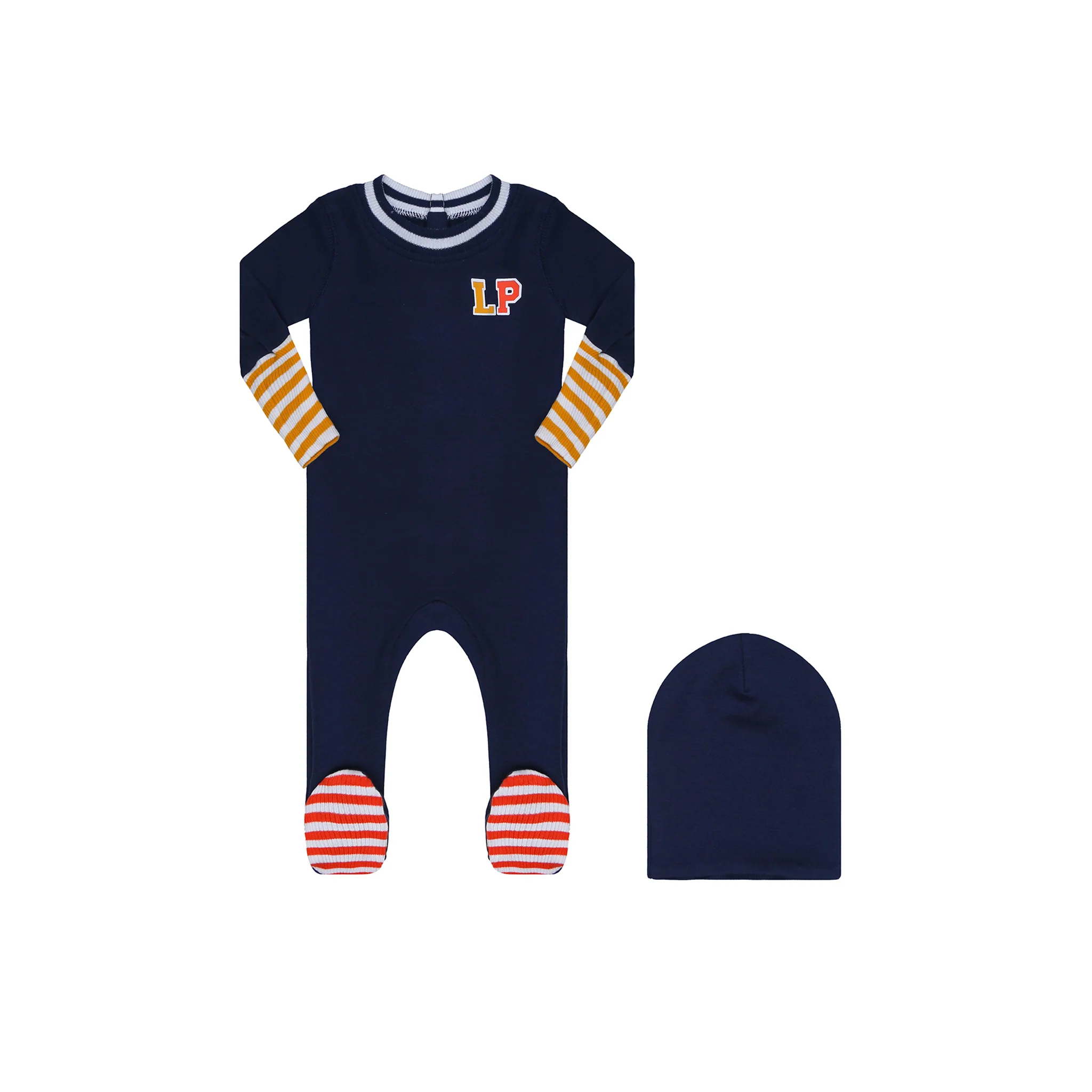 Little Parni  Varsity Colorblock Stretchy & Beanie PJ91 - Navy
