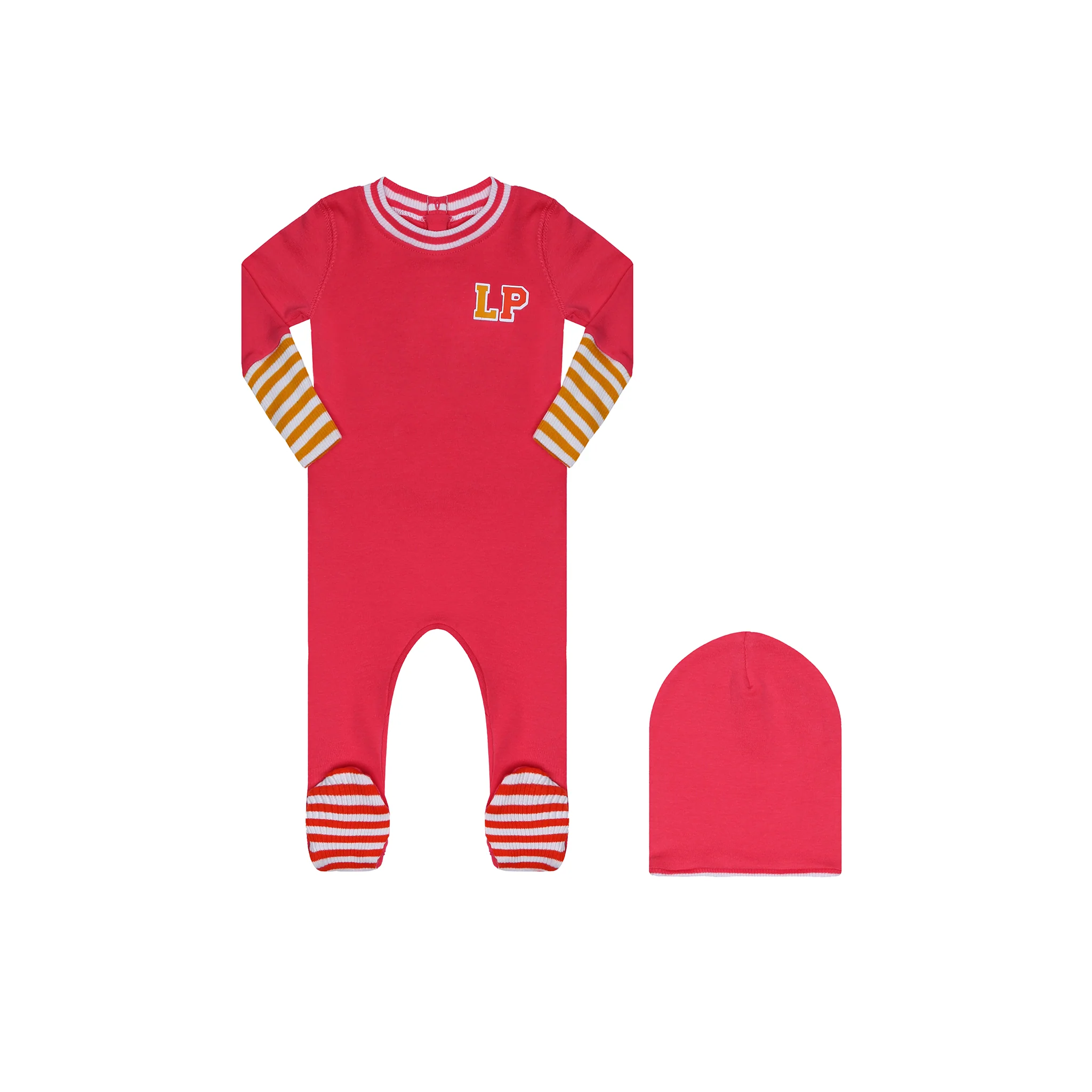Little Parni  Varsity Colorblock Stretchy & Beanie PJ91 - Pink