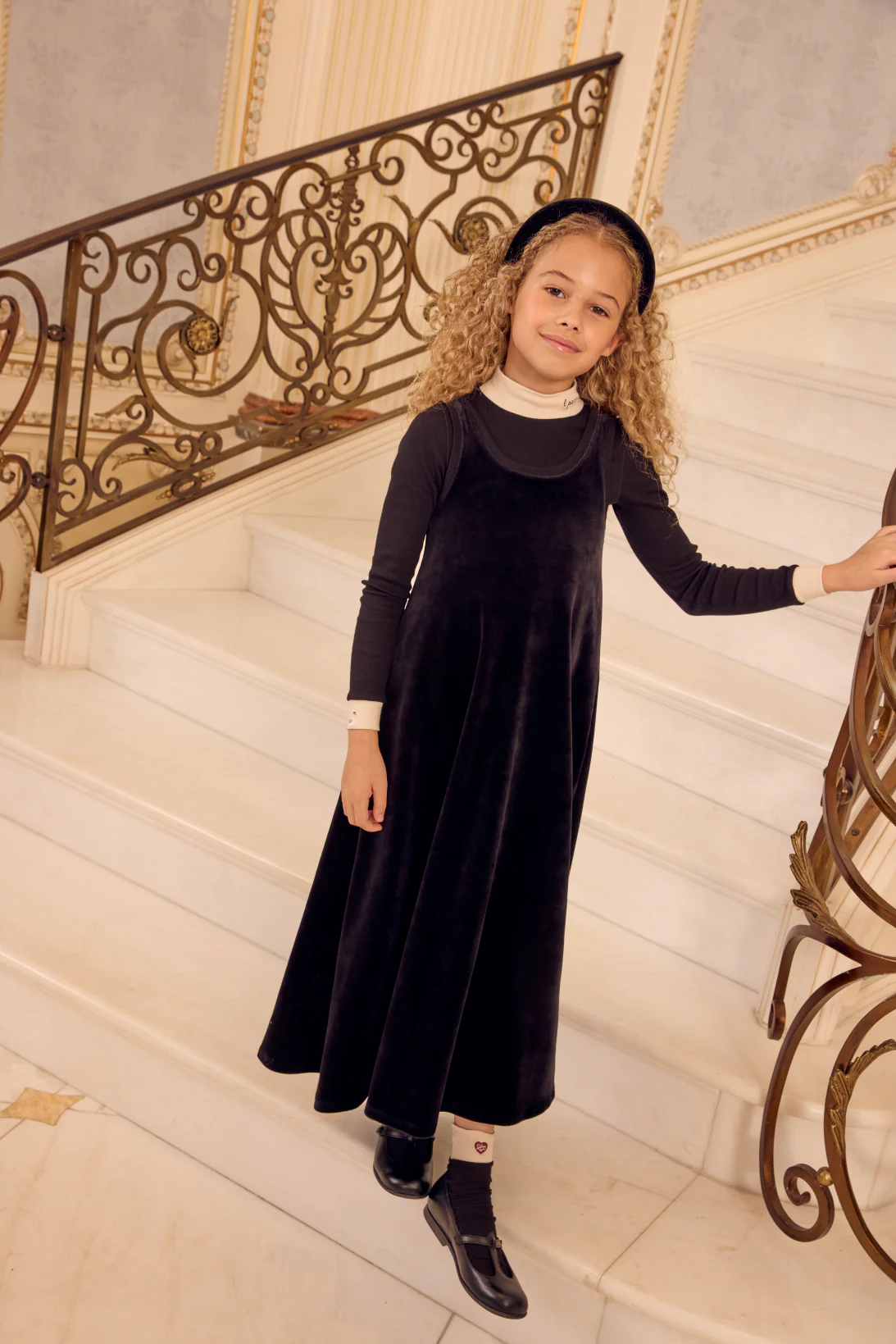 Little Parni Velour Maxi Jumper (K541) - Black