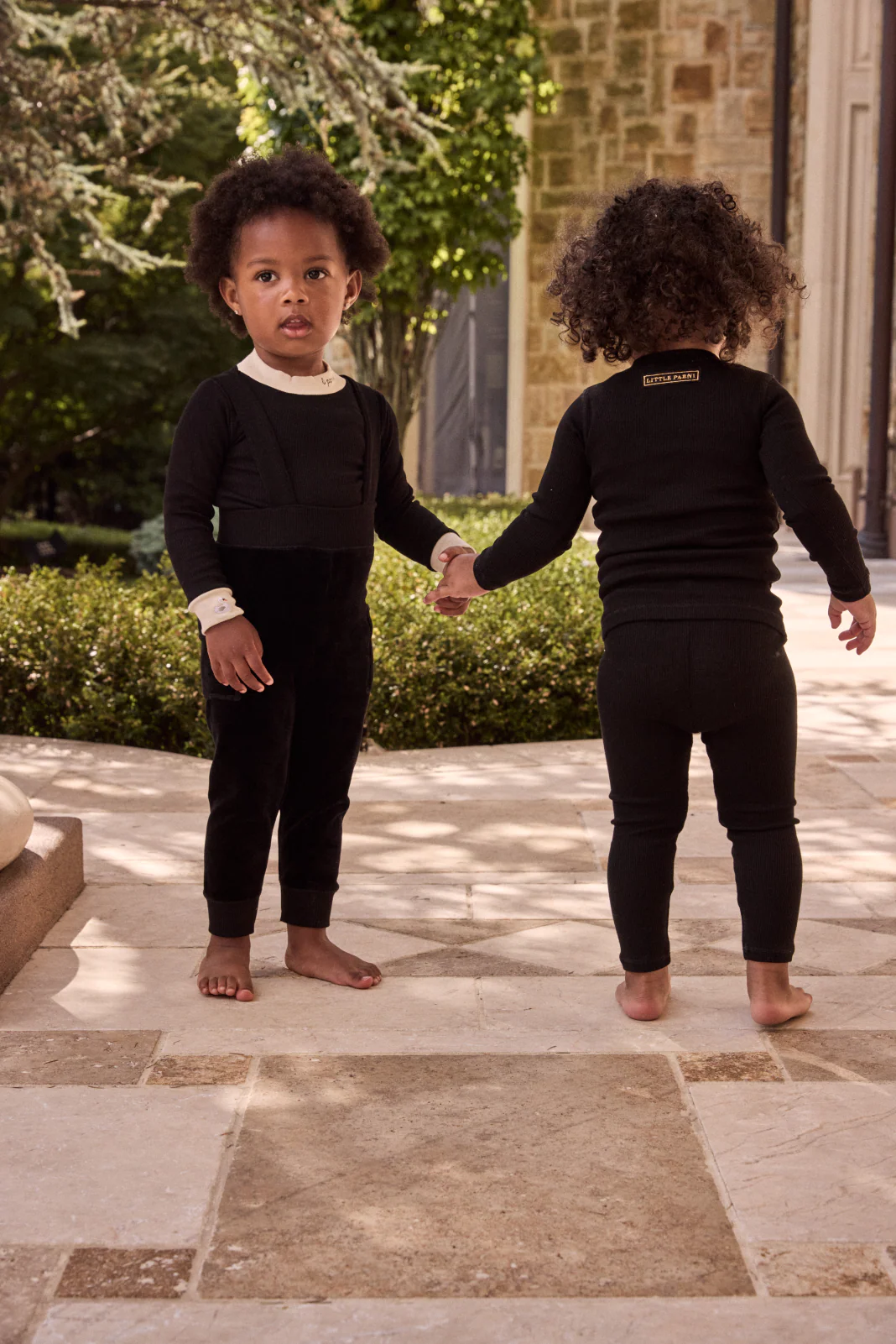 Little Parni Velour Overall Set (K567) - Black - Image 3