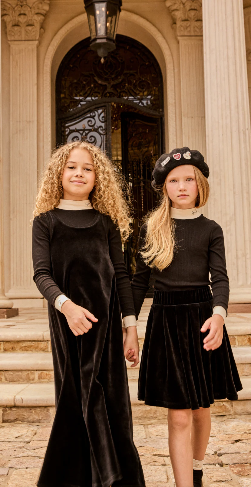 Little Parni Velour Pleated Skirt (K542) - Black - Image 4