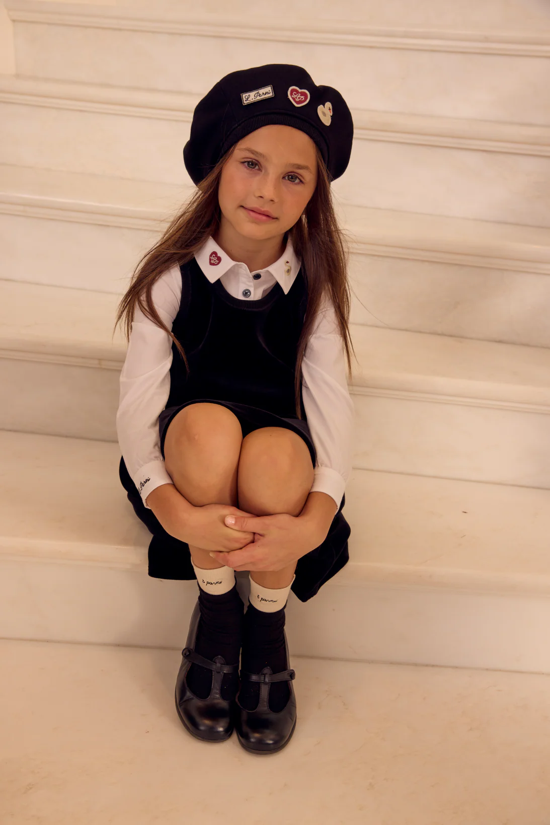 Little Parni Velour Short Jumper (K540) - Black