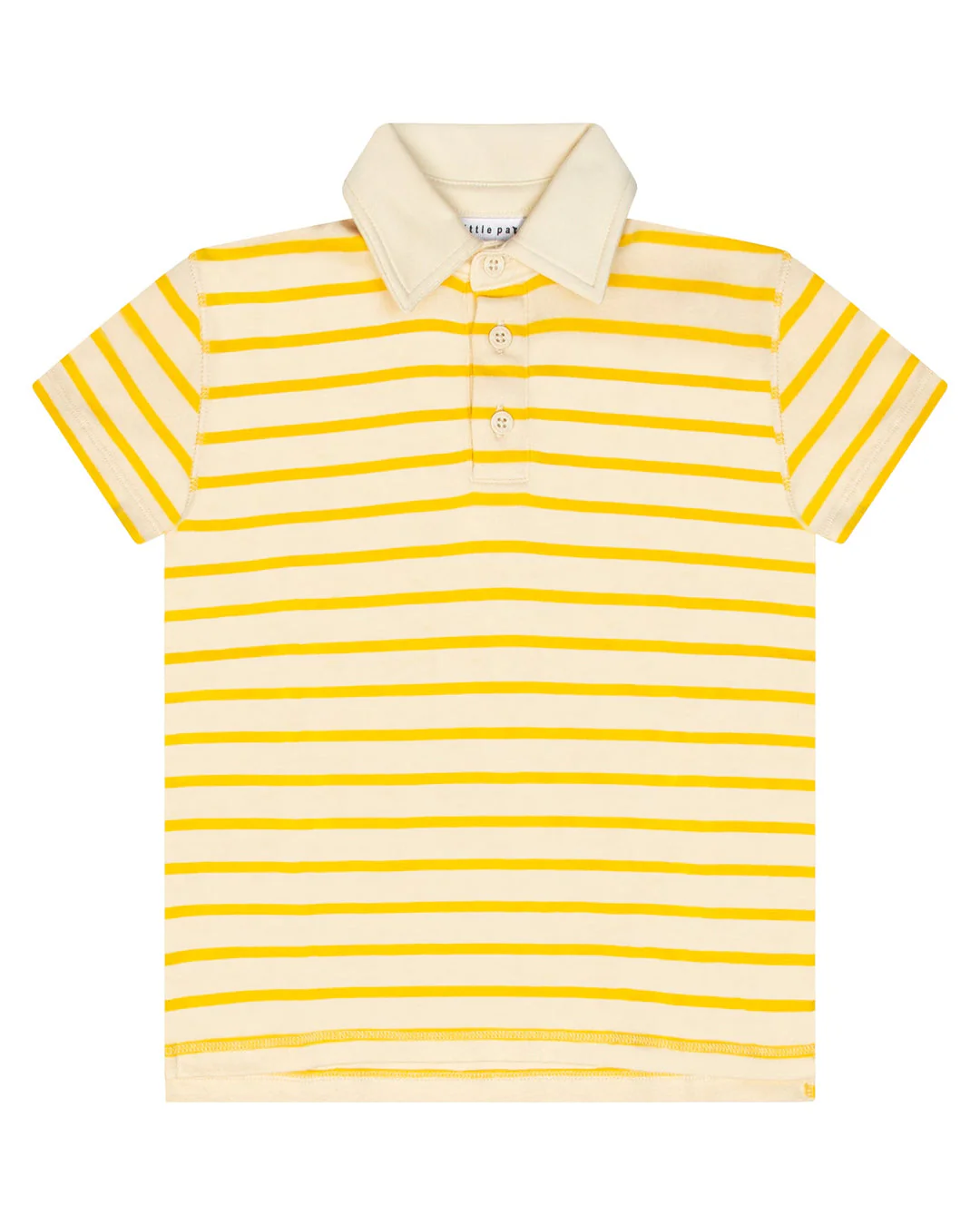 Little Parni Wide Striped Boys Polo (K615) - Yellow/Ivory