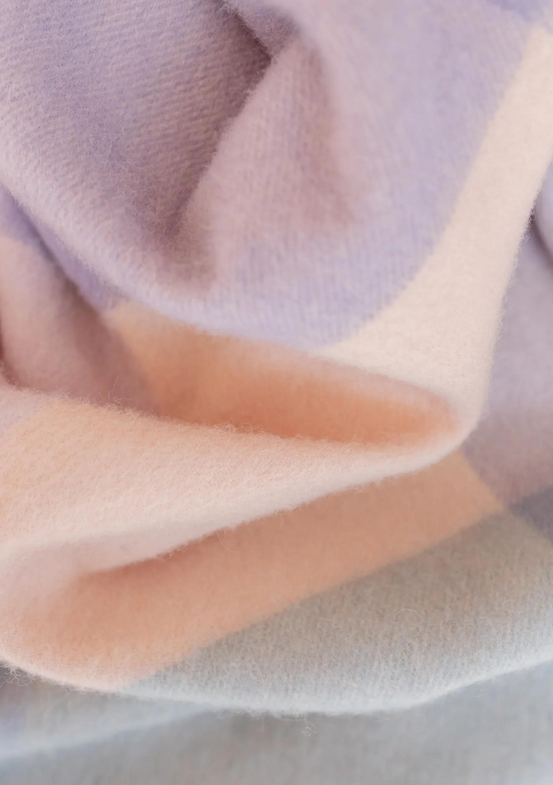 Little TBCO Lambswool Baby Blanket  - Lilac Block Check - Image 2
