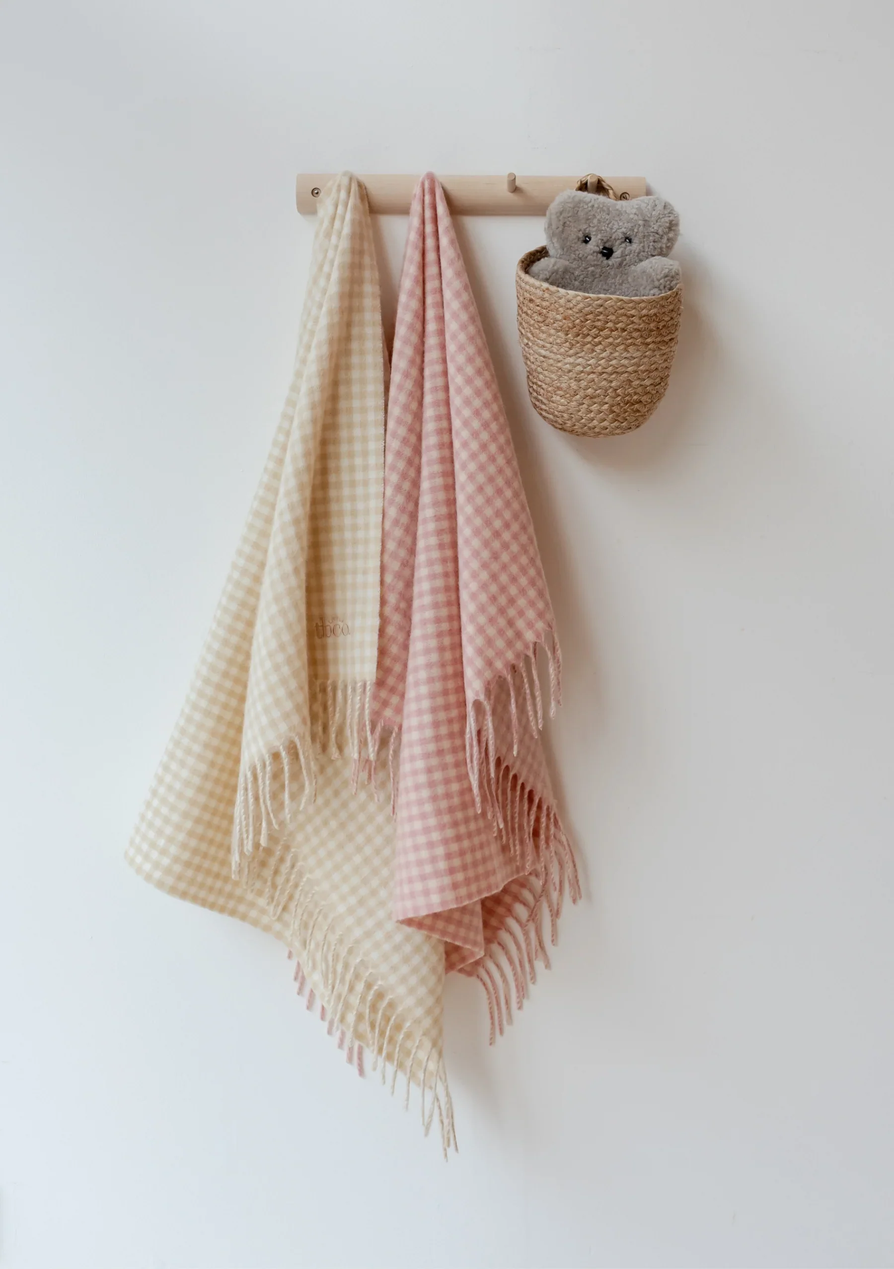 Little TBCO Lambswool Baby Blanket - Pink Gingham New - Image 2