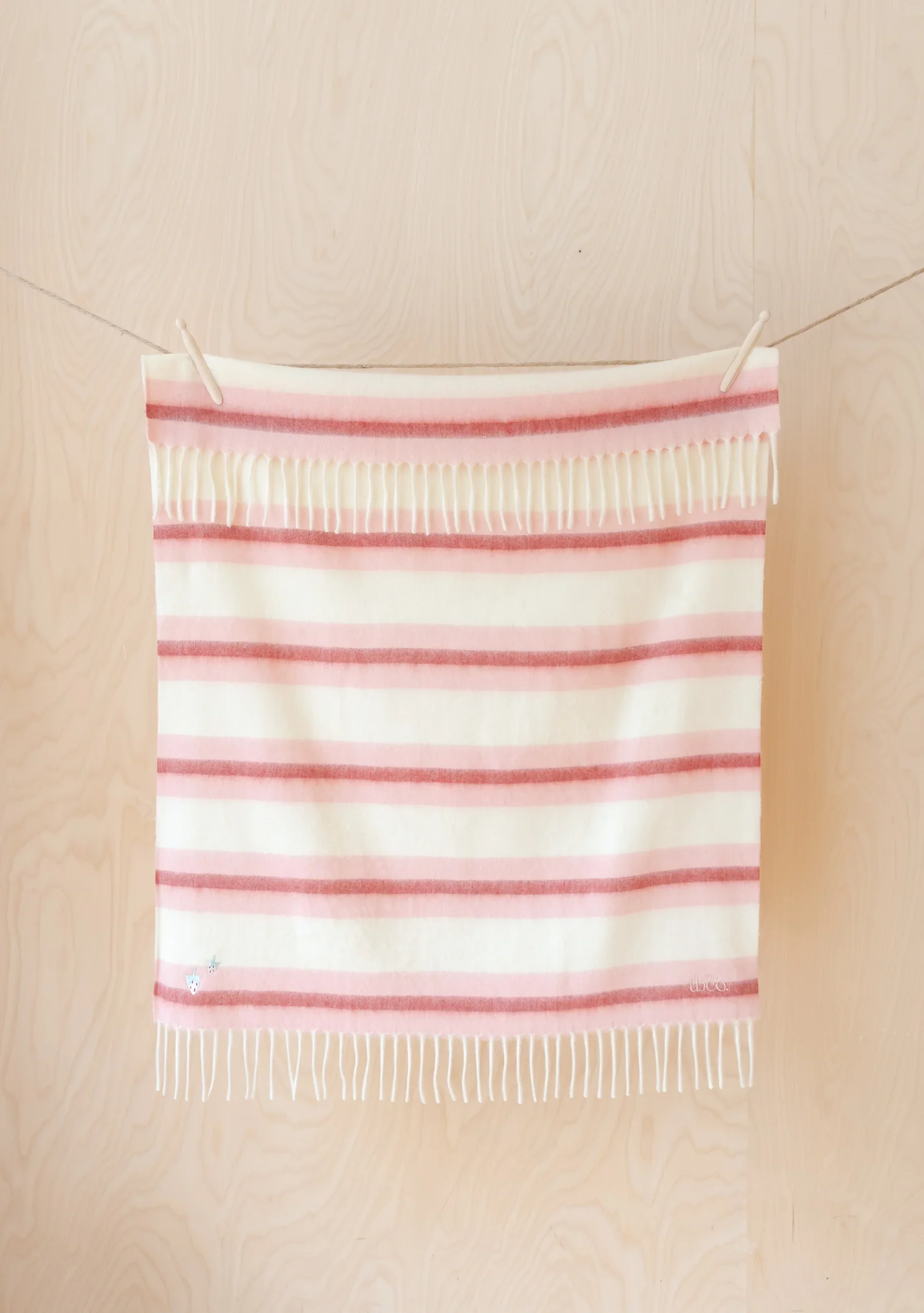 Little TBCO Lambswool Baby Blanket - Pink Stripe