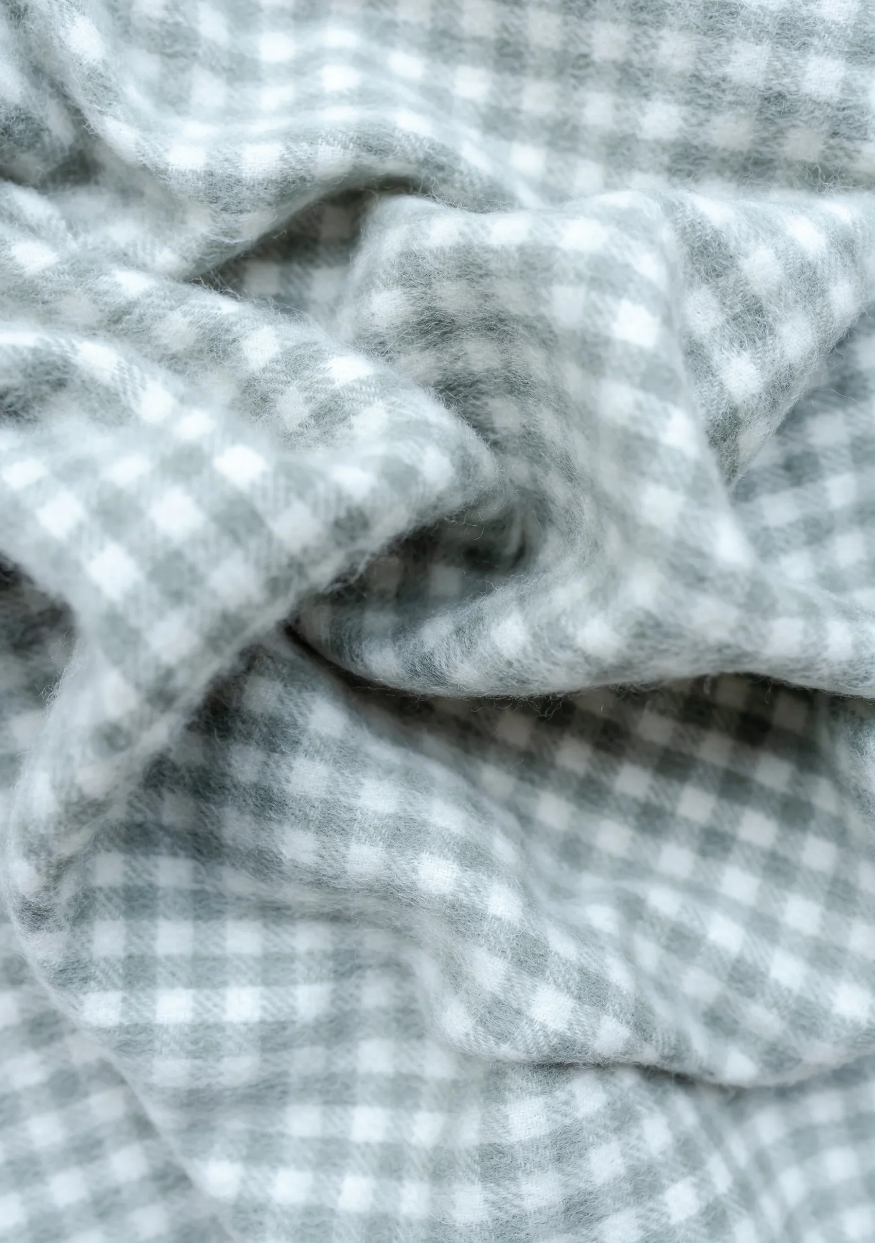 Little TBCO Lambswool Baby Blanket - Sage Nursery Gingham - Image 2