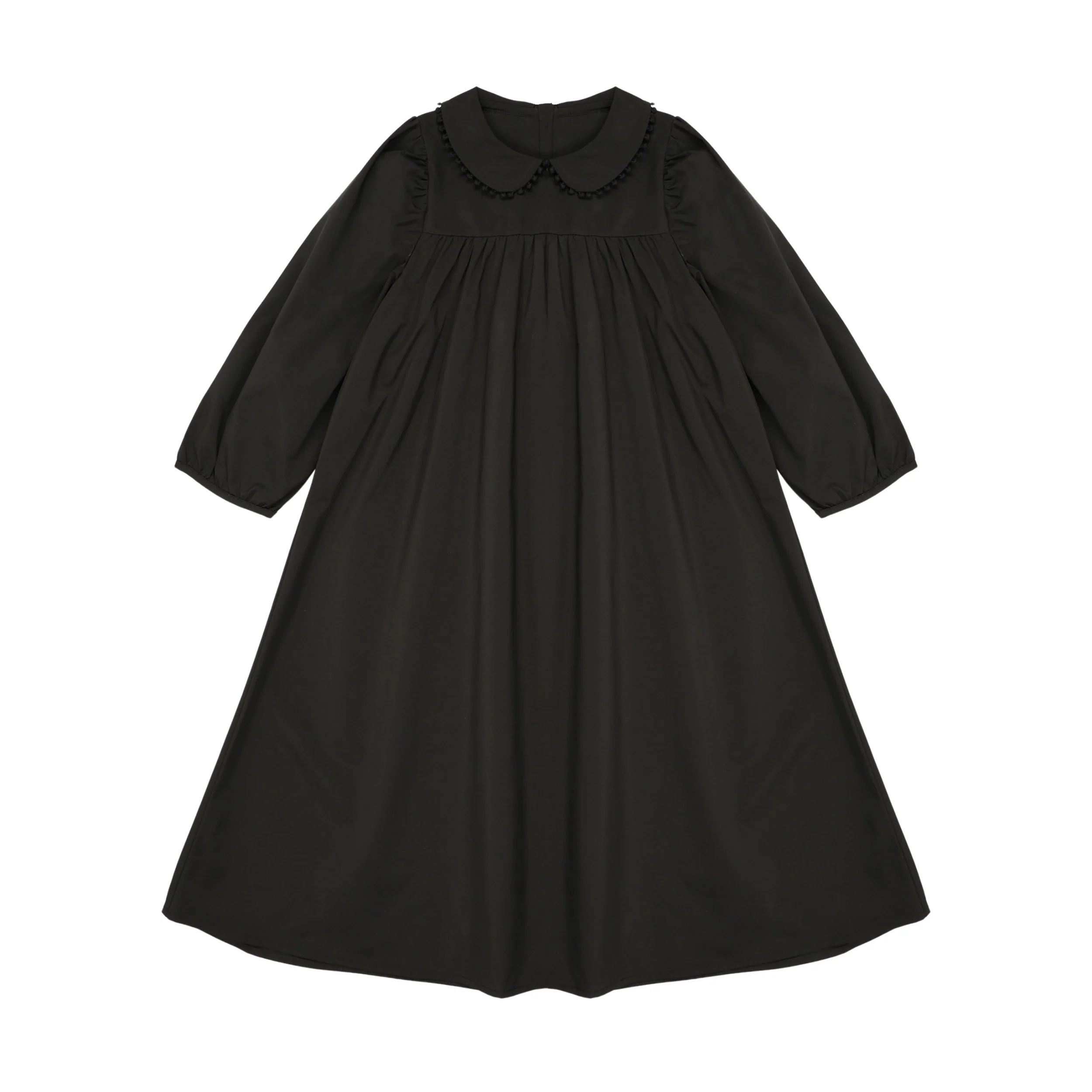 Little Tempest Black Button Back Empire Waist Taffeta Dress