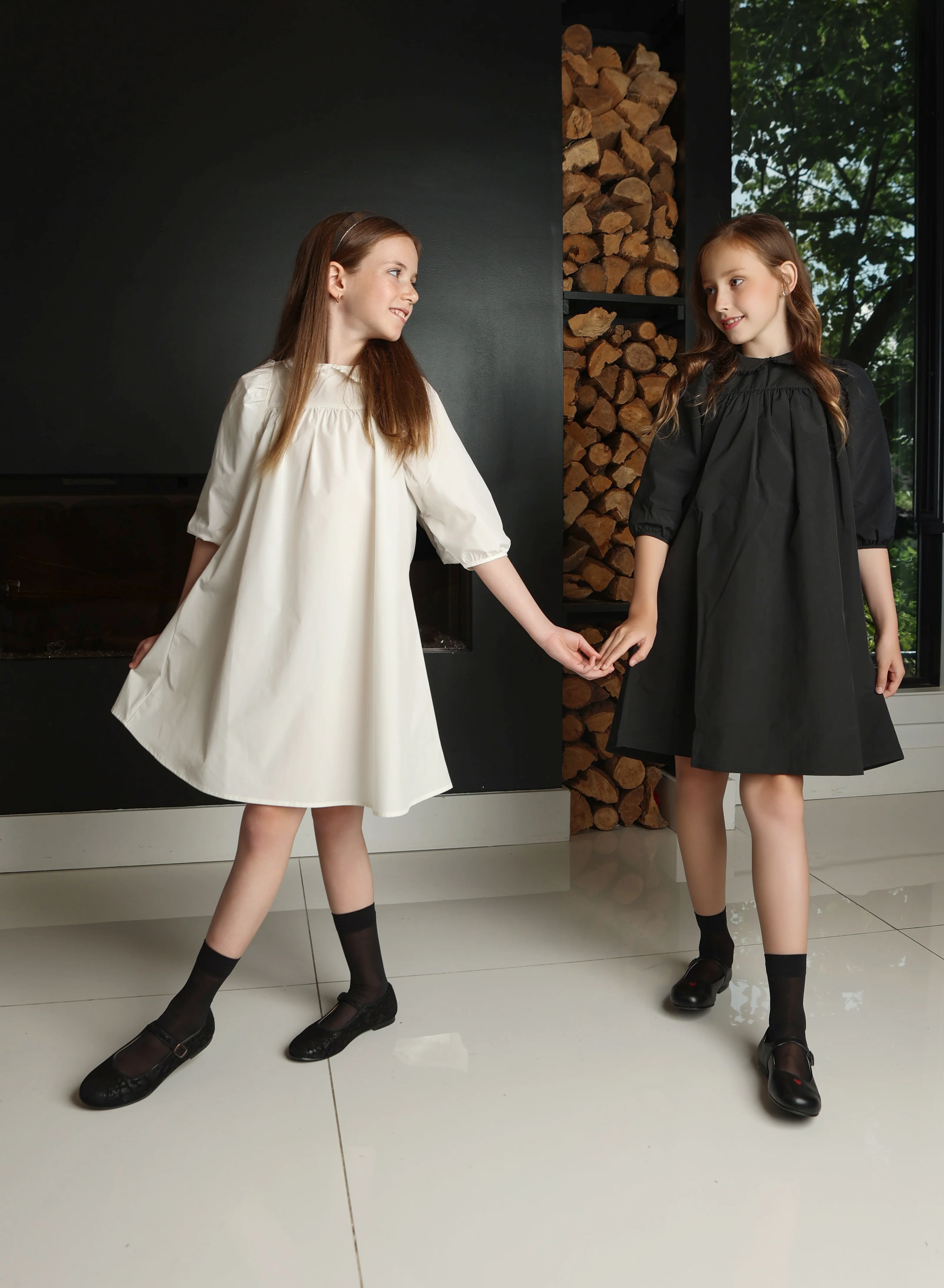 Little Tempest Black Button Back Empire Waist Taffeta Dress - Image 3